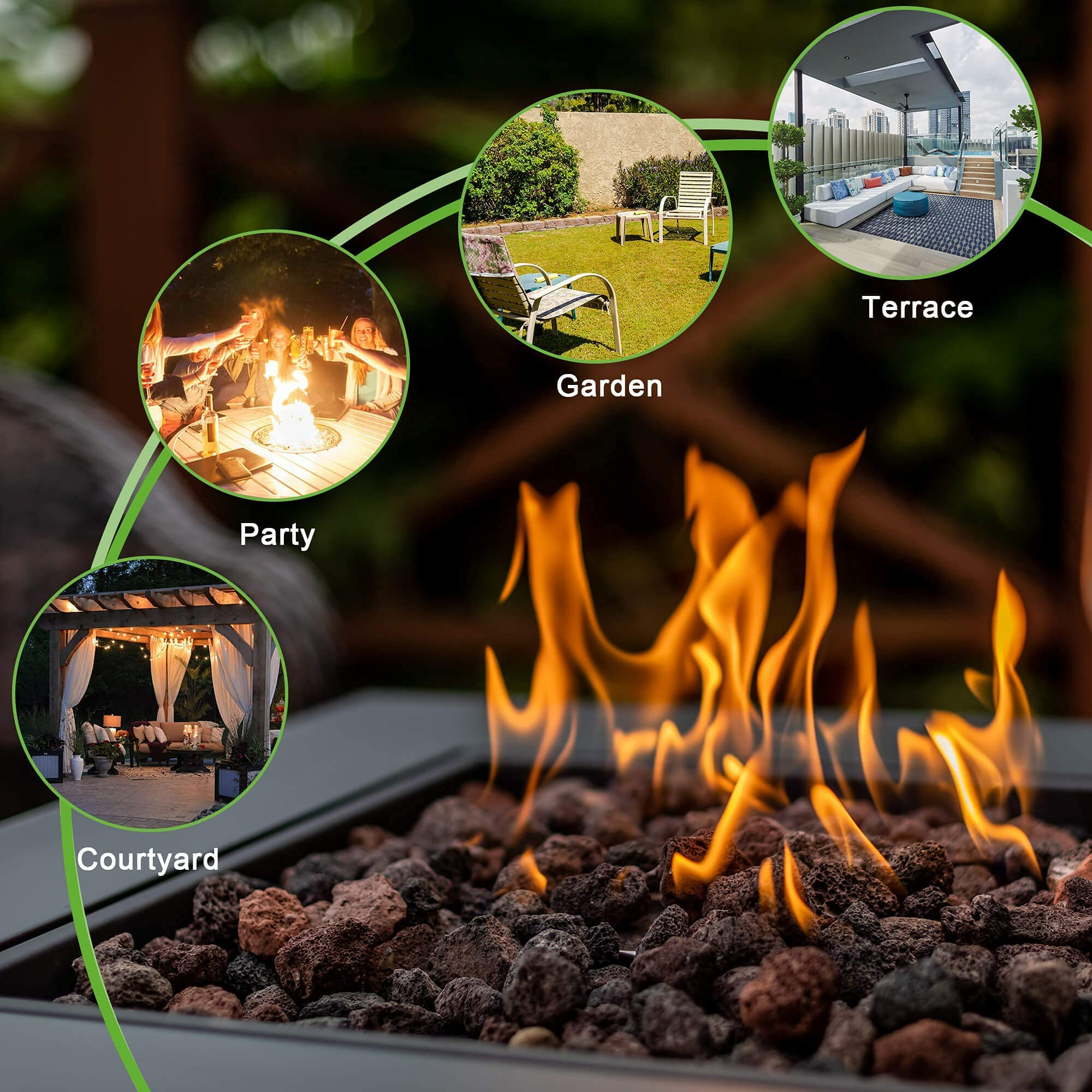 Square Stainless Steel Outdoor Fire Pit Table with Lid