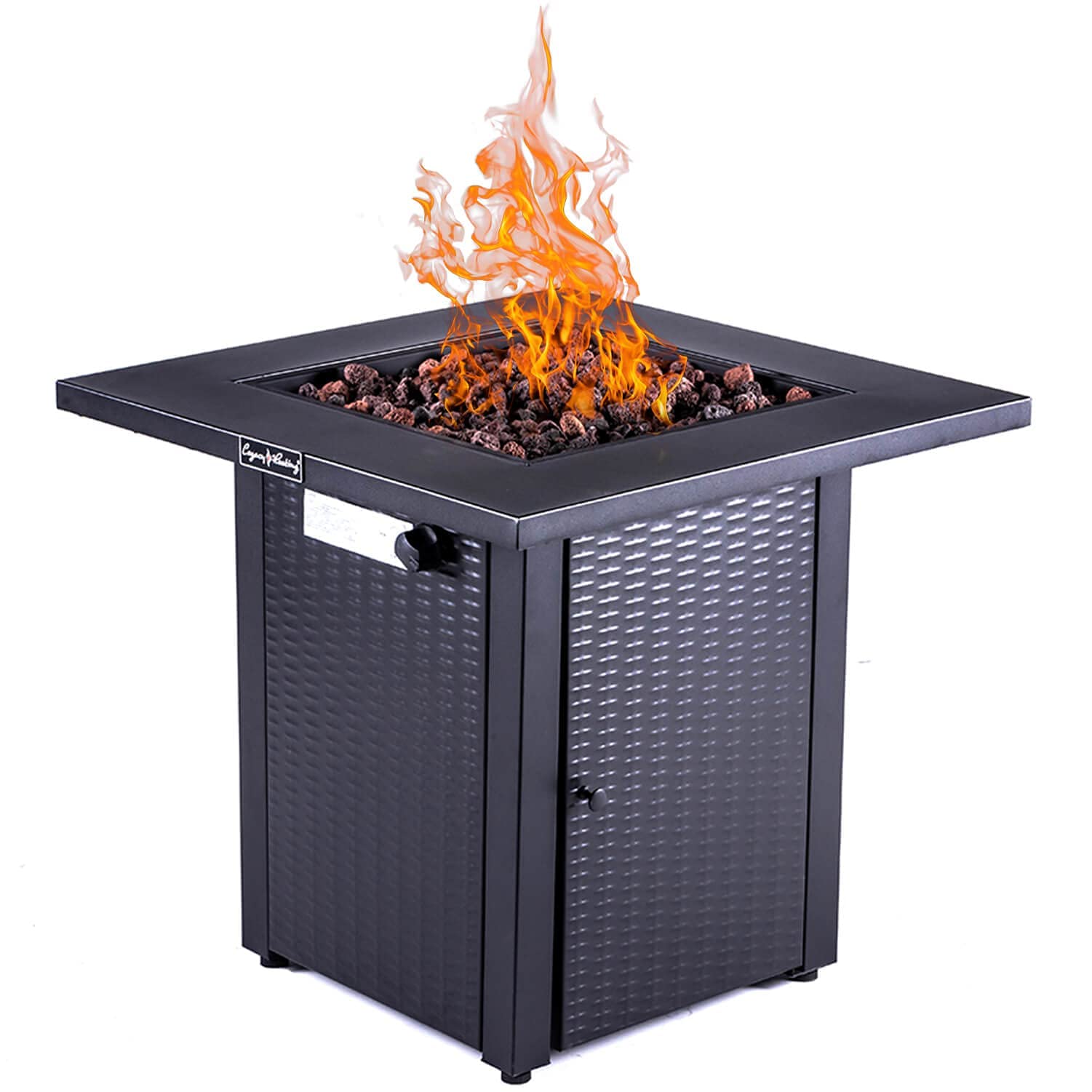 Square Stainless Steel Outdoor Fire Pit Table with Lid