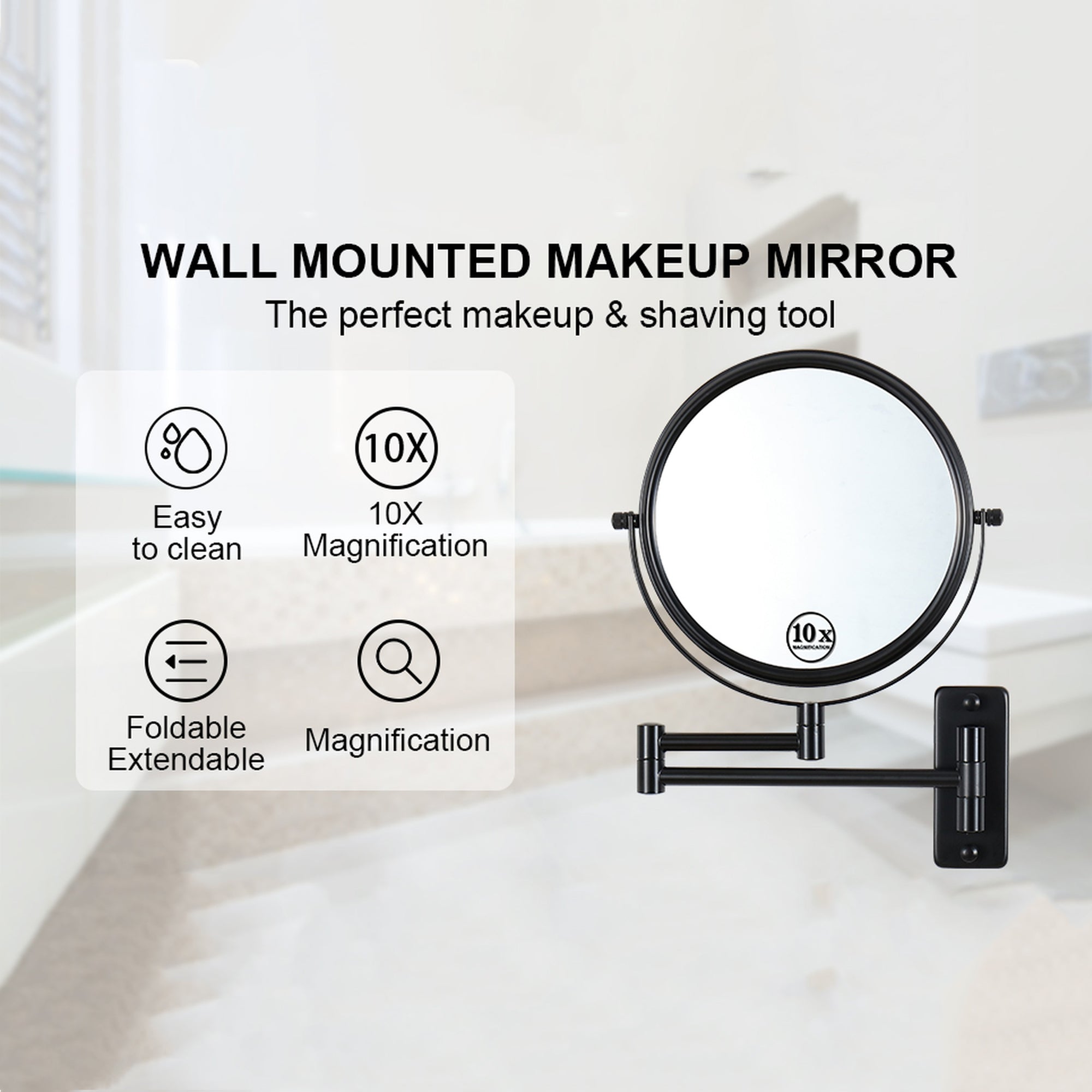 17 inch Double-Sided Anti-Fog Wall Mounted Bathroom Mirror