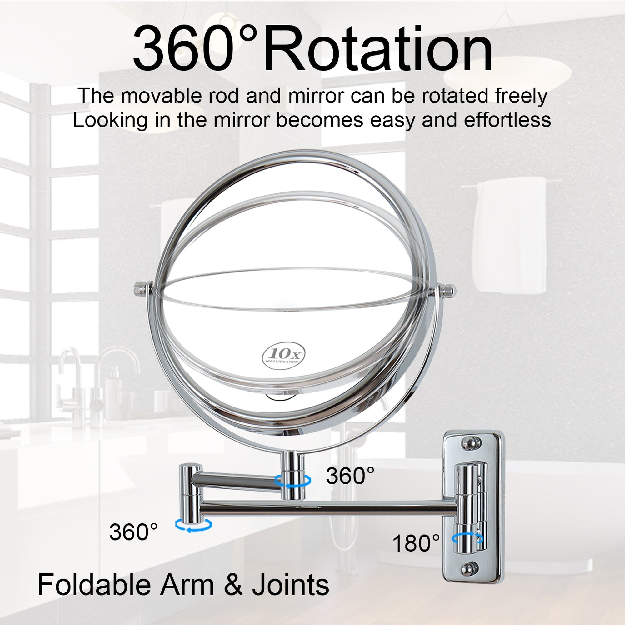 17 inch Double-Sided Anti-Fog Wall Mounted Bathroom Mirror