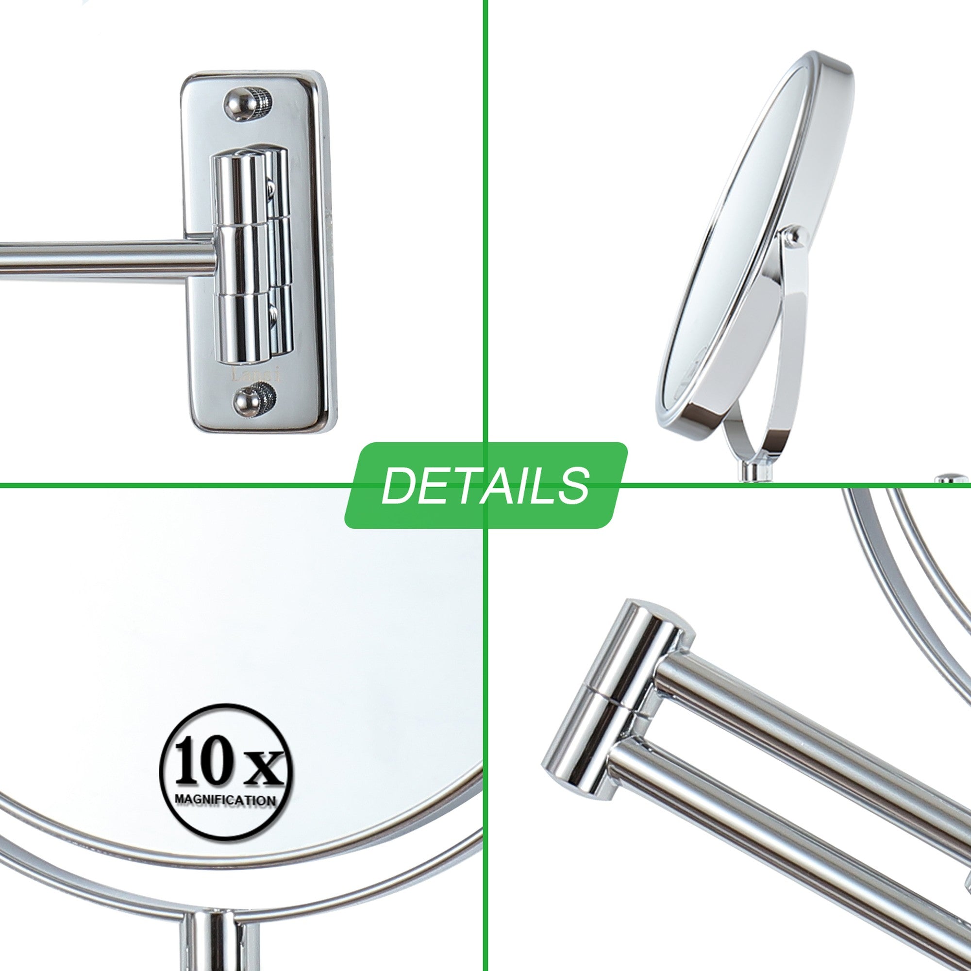 17 inch Double-Sided Anti-Fog Wall Mounted Bathroom Mirror