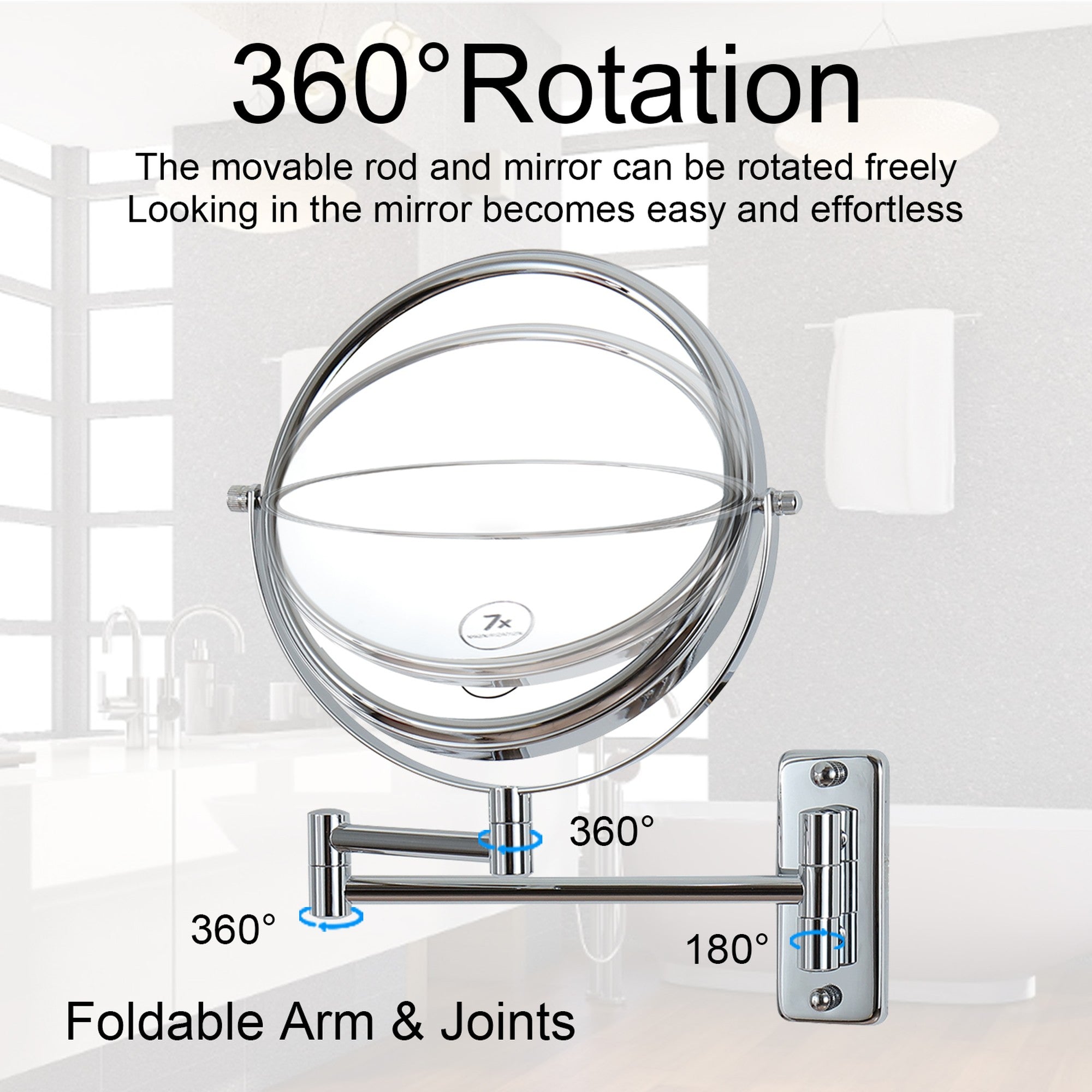 17 inch Double-Sided Framed Anti-Fog Wall Mounted Bathroom Mirror