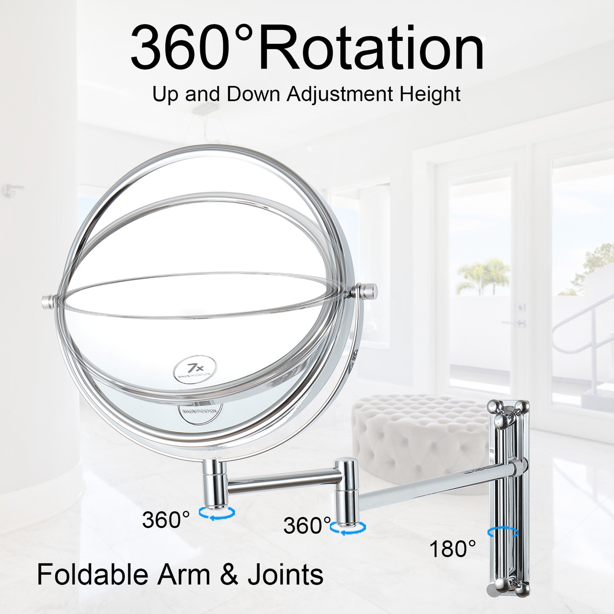 17 inch Double-Sided Framed Wall Mounted  Bathroom Mirror