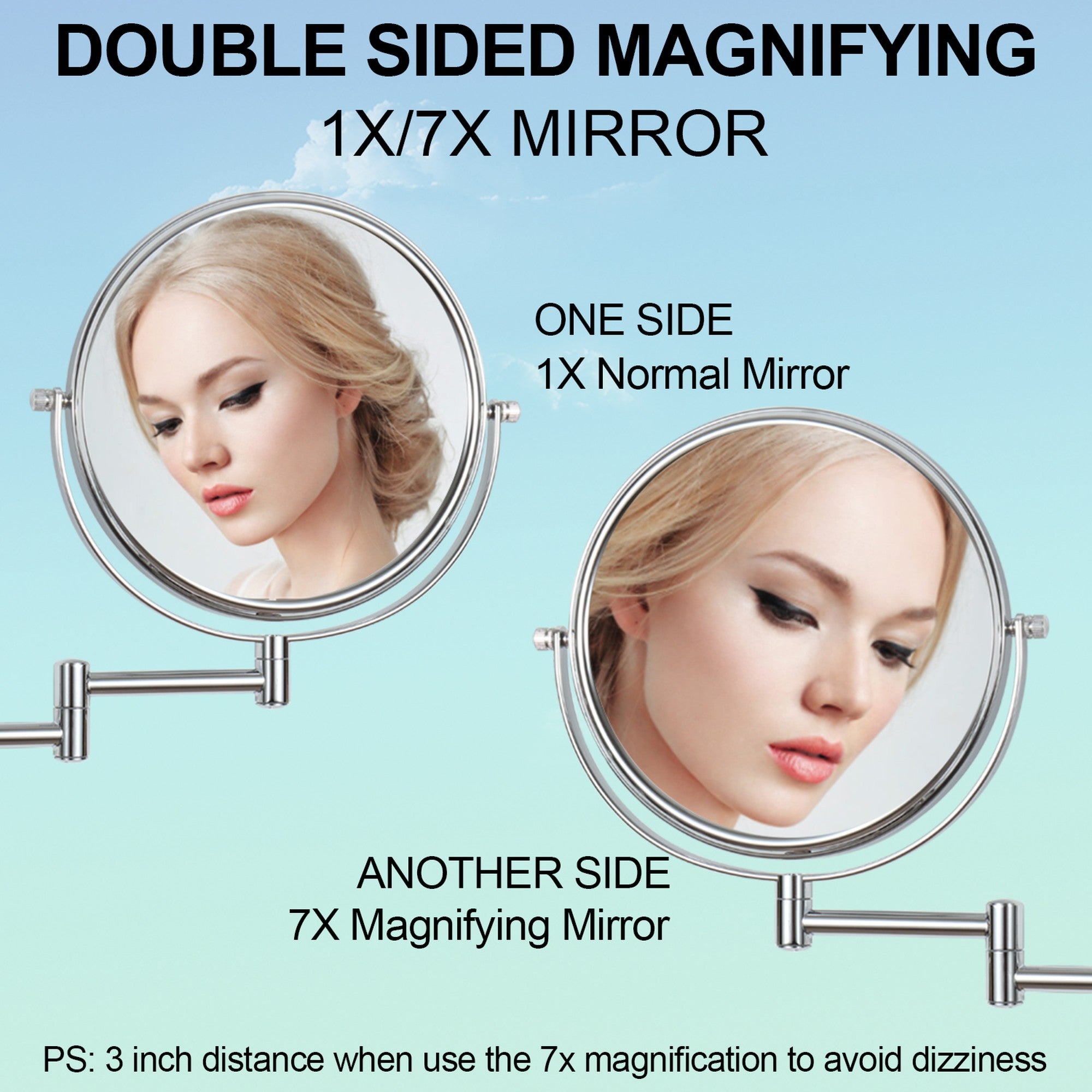 17 inch Double-Sided Framed Wall Mounted  Bathroom Mirror