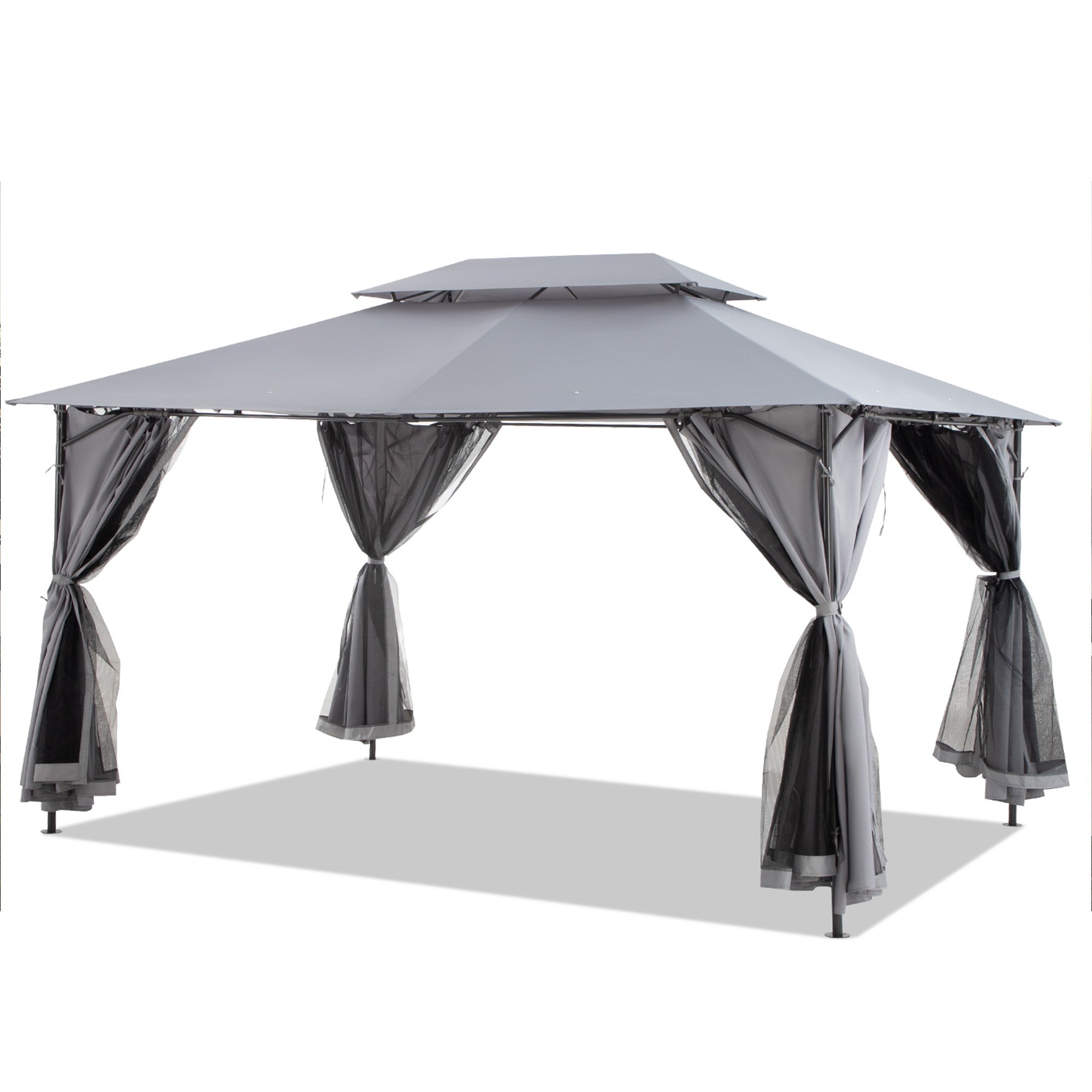 10' X 13'  Iron Polyester Soft-Top Portable Outdoor Canopy Gazebo