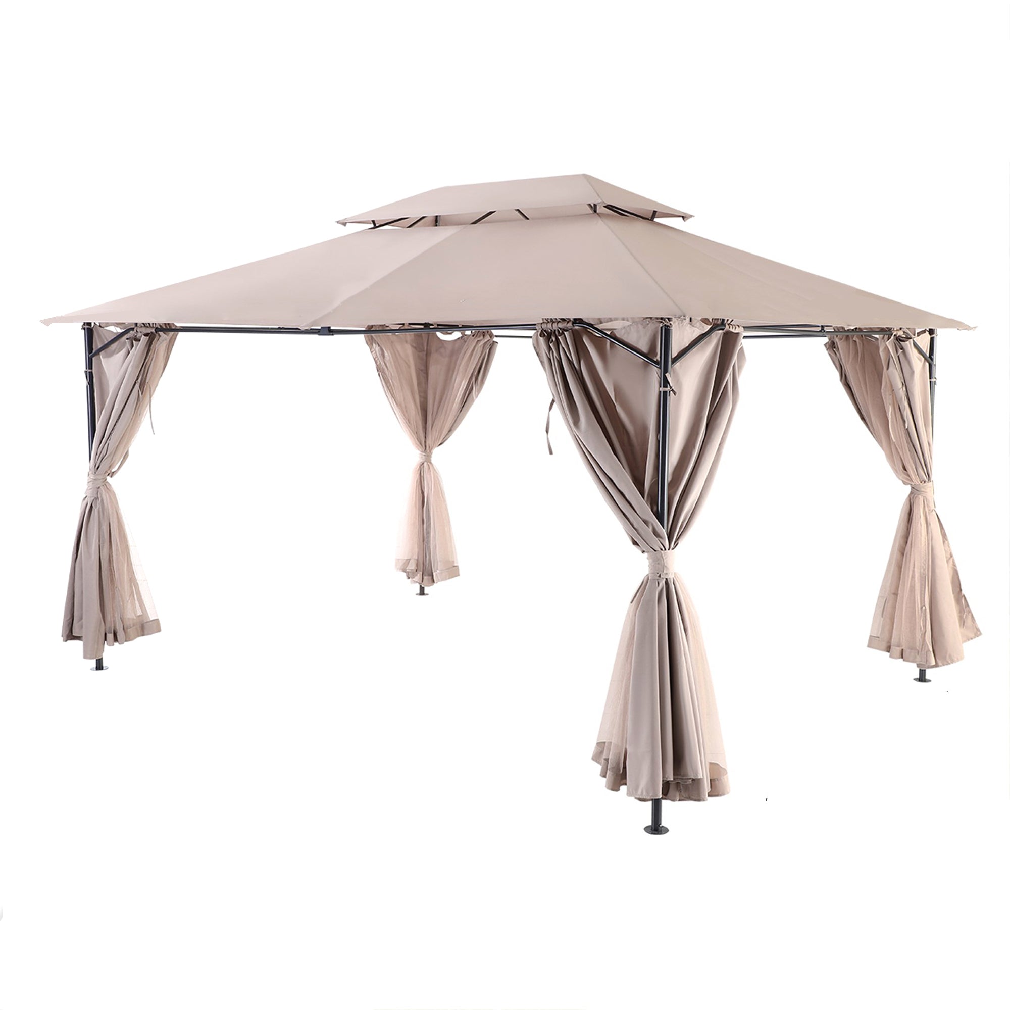 10' X 13'  Iron Polyester Soft-Top Portable Outdoor Canopy Gazebo