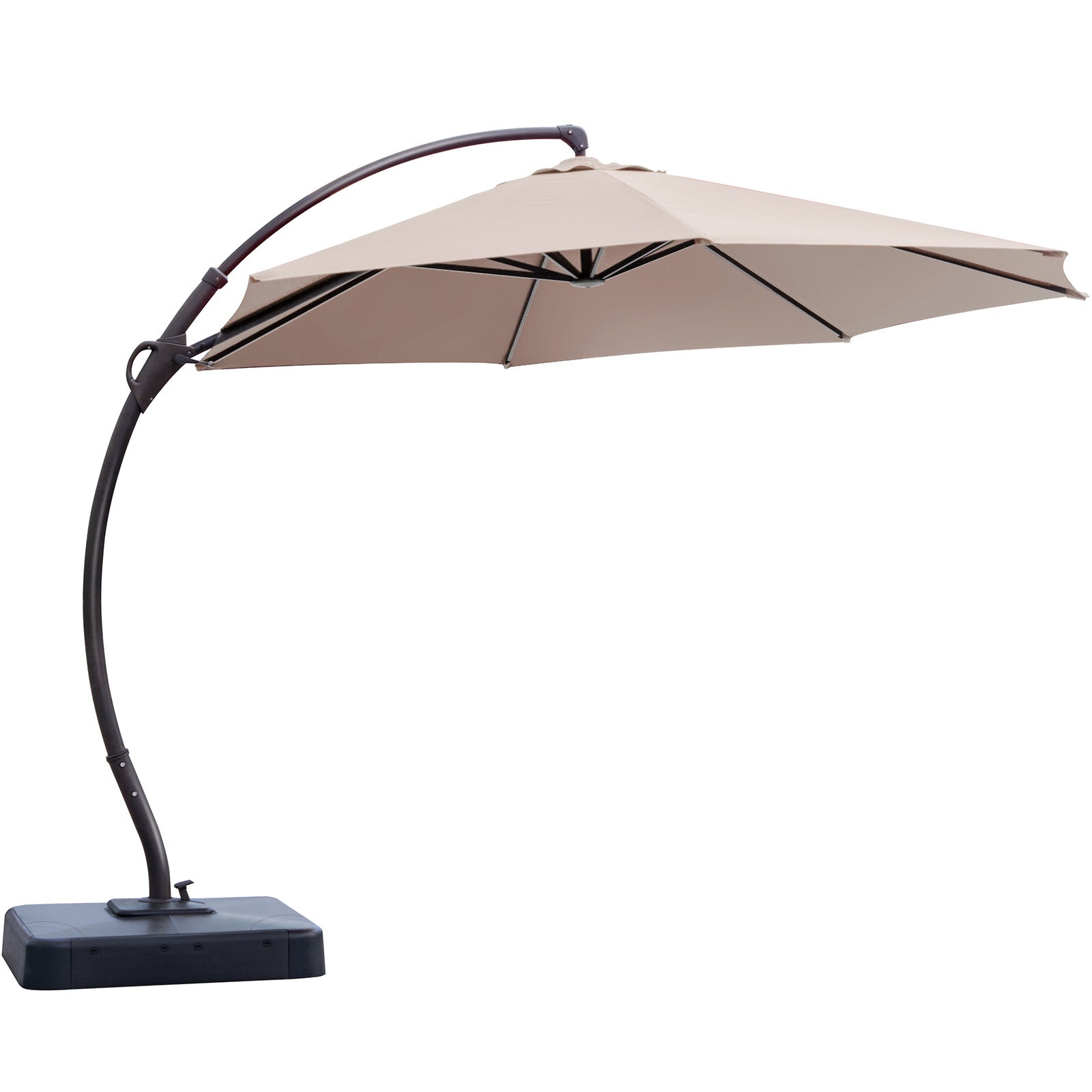 12' Outdoor Patio Hanging Cantilever Curvy Umbrella With 360°Rotation