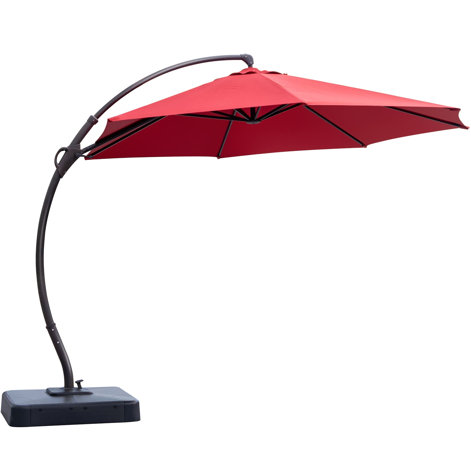 11' Outdoor Patio Hanging Cantilever Curvy Umbrella With 360°Rotation