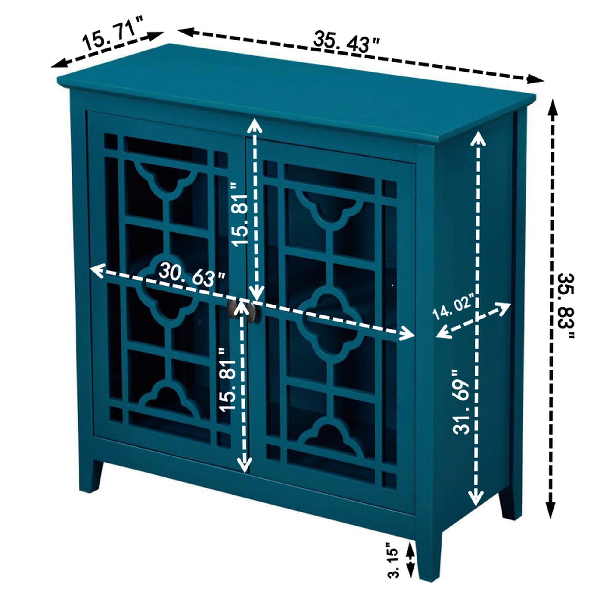 Wood Double Door Accent Cabinet with Adjustable Shelf