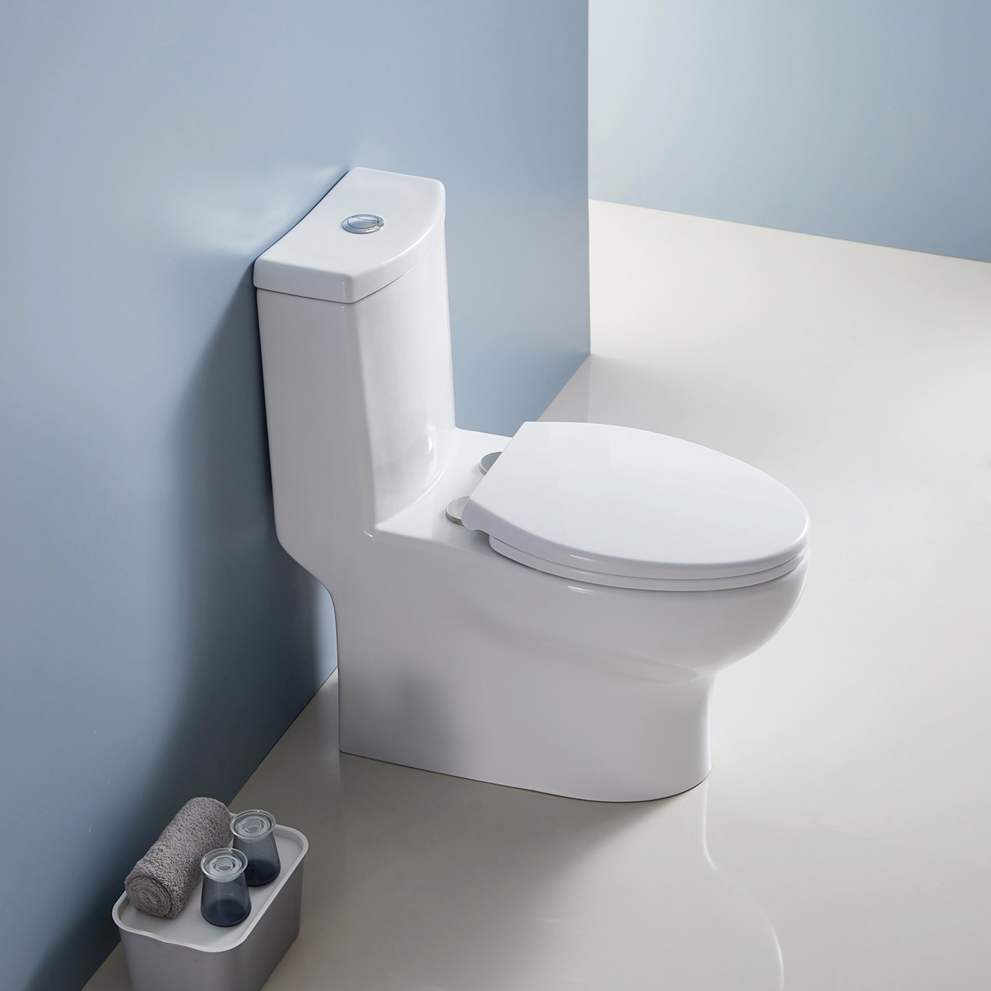 12 inches 1.1/1.6GPF Dual Flush One-Piece Toilet with Soft Close Seat