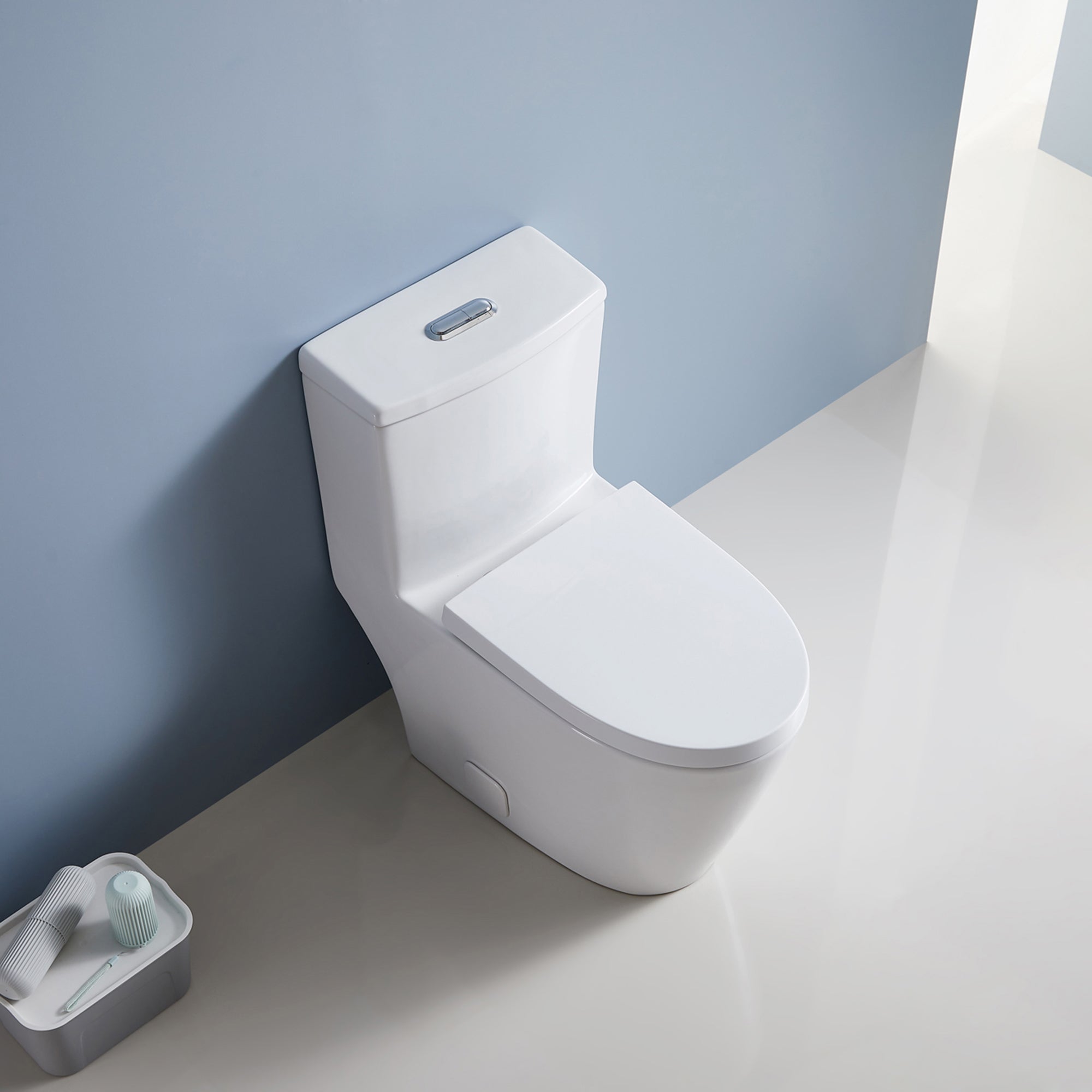 12 inches 0.88/1.2GPF Dual Flush One-Piece Toilet with Soft Close Seat