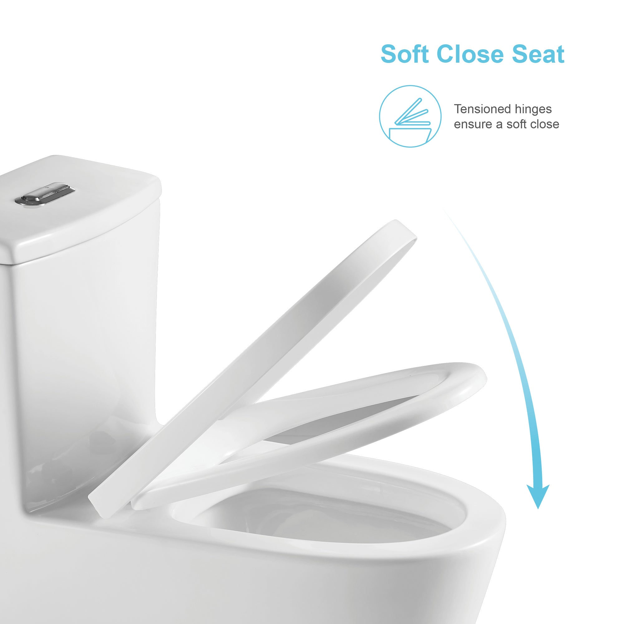 12 inches 0.88/1.2GPF Dual Flush One-Piece Toilet with Soft Close Seat