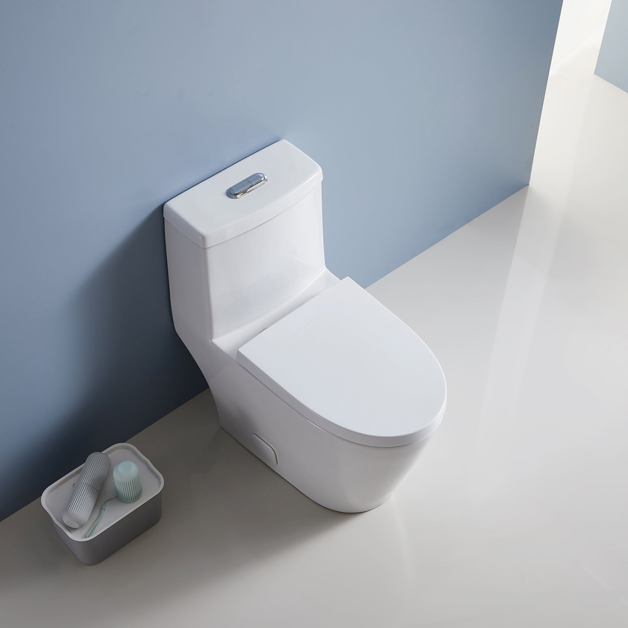 12 inches 0.88/1.2GPF Dual Flush One-Piece Toilet with Soft Close Seat