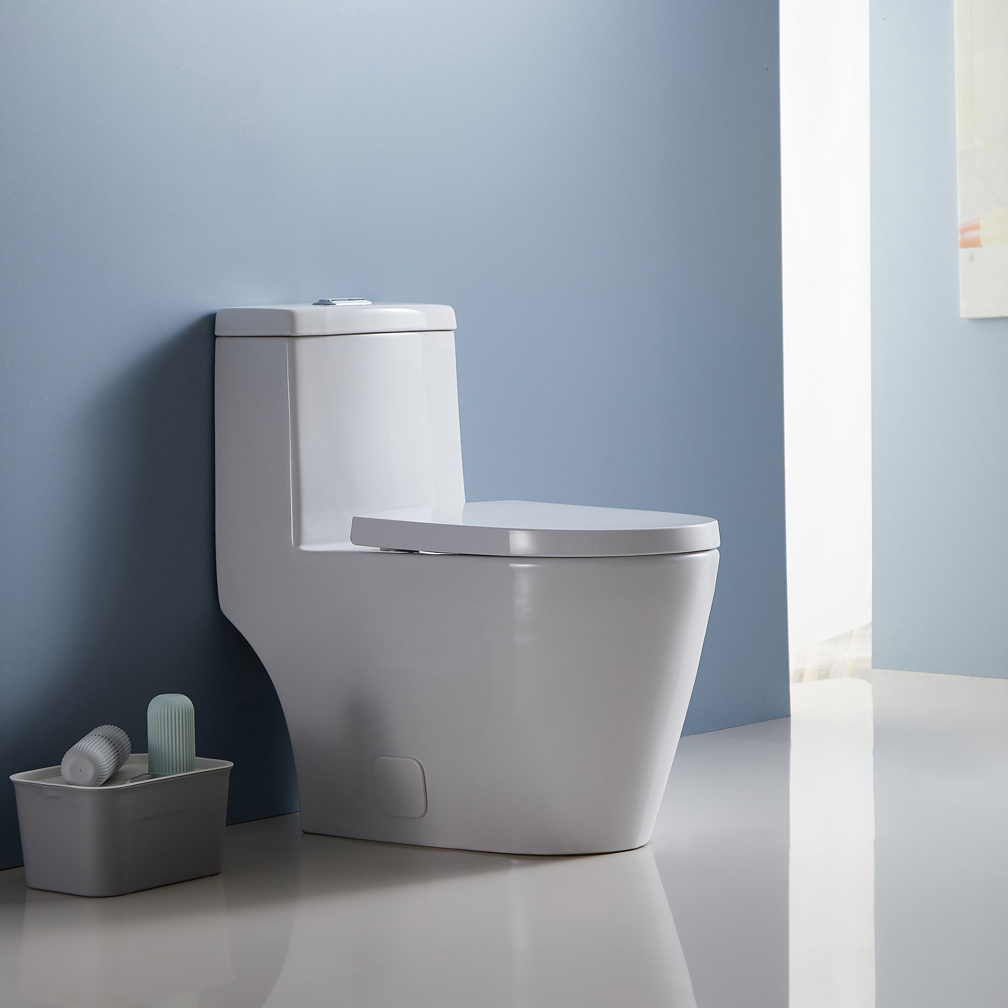 12 inches 0.88/1.2GPF Dual Flush One-Piece Toilet with Soft Close Seat