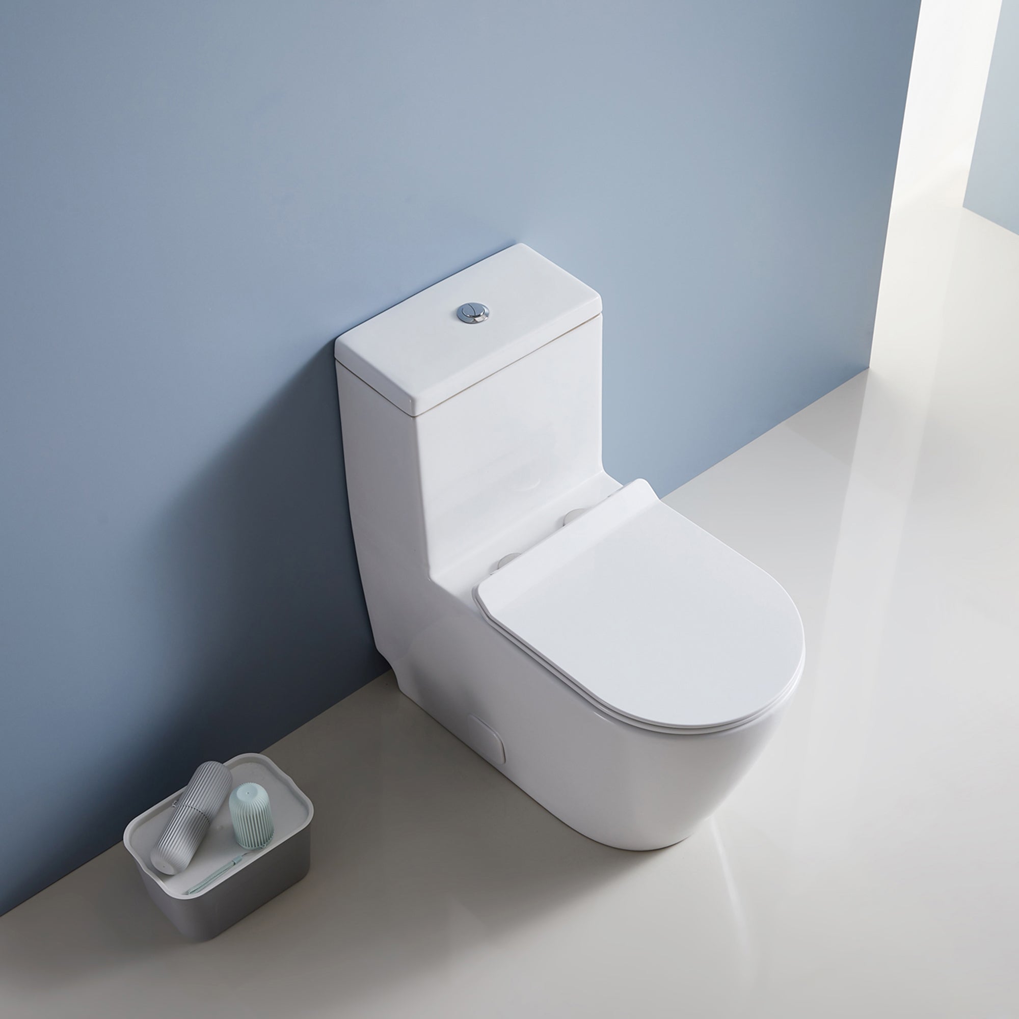 12 inches 0.88/1.28GPF Dual Flush One-Piece Toilet with Soft Close Seat