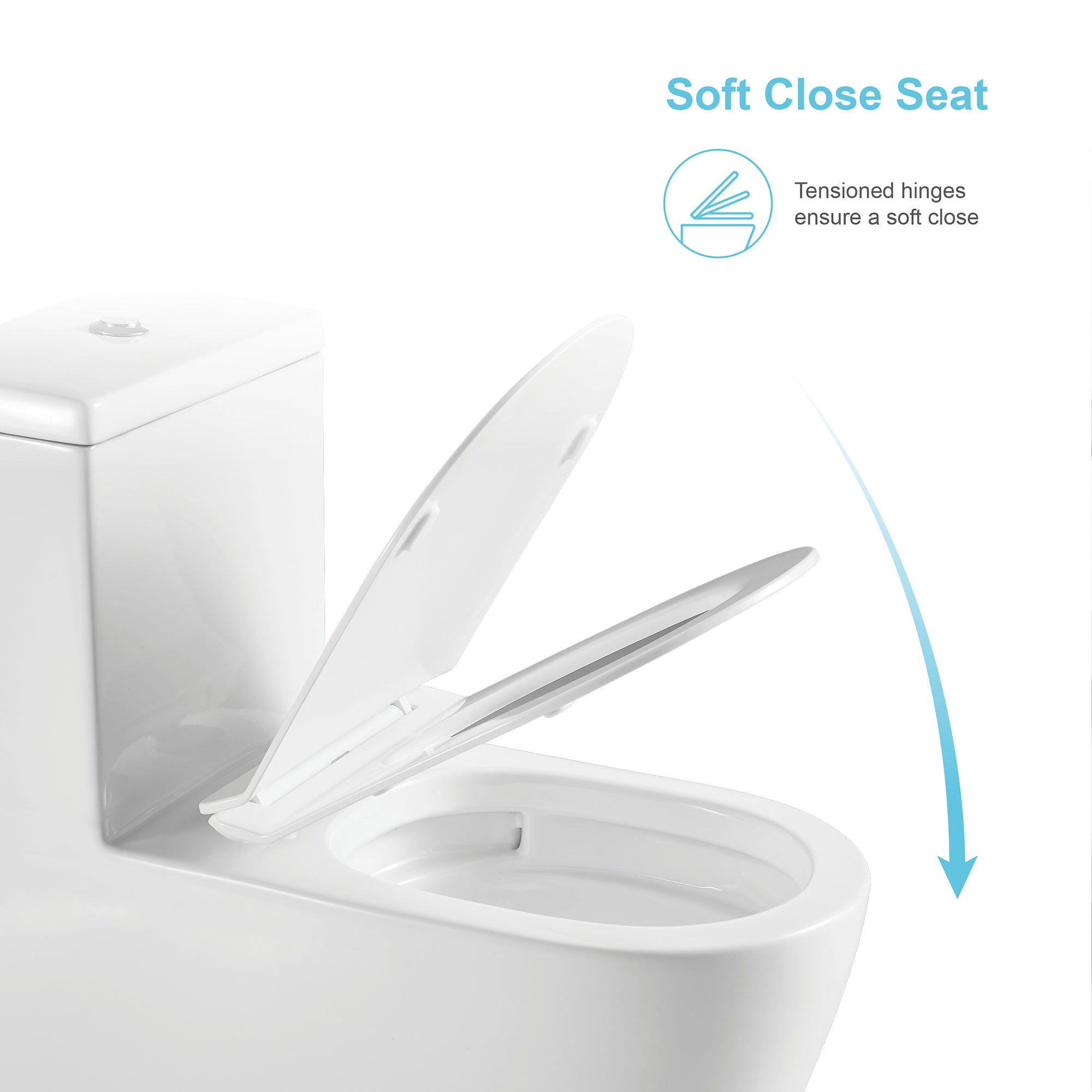 12 inches 0.88/1.28GPF Dual Flush One-Piece Toilet with Soft Close Seat