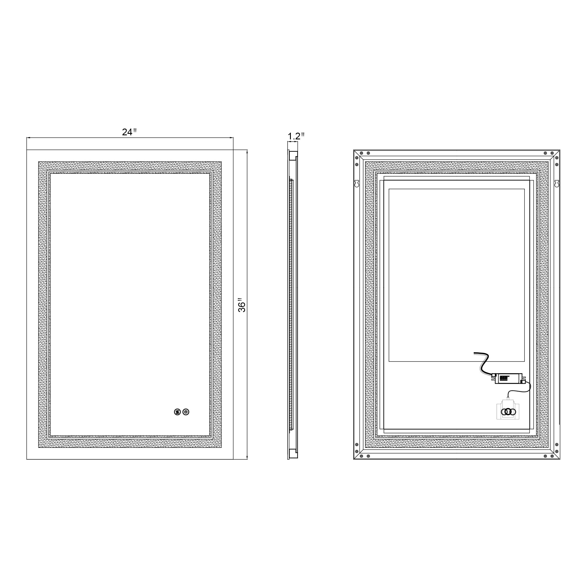 Rectangular Frameless Anti-Fog Bathroom Vanity LED Mirror
