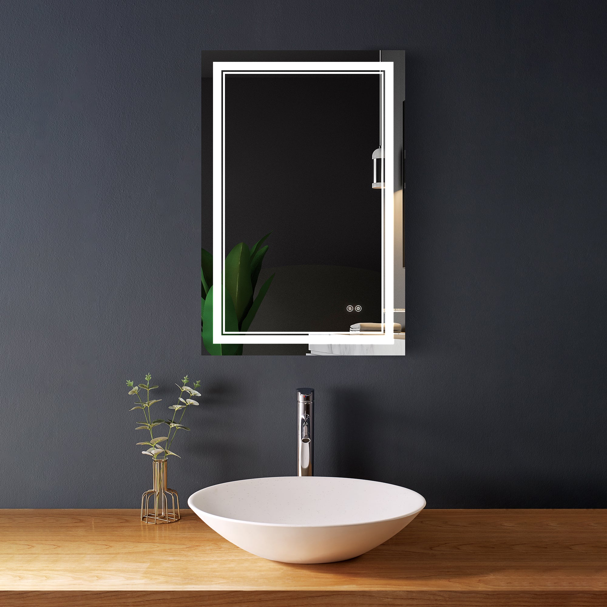 Rectangular Frameless Anti-Fog Bathroom Vanity LED Mirror