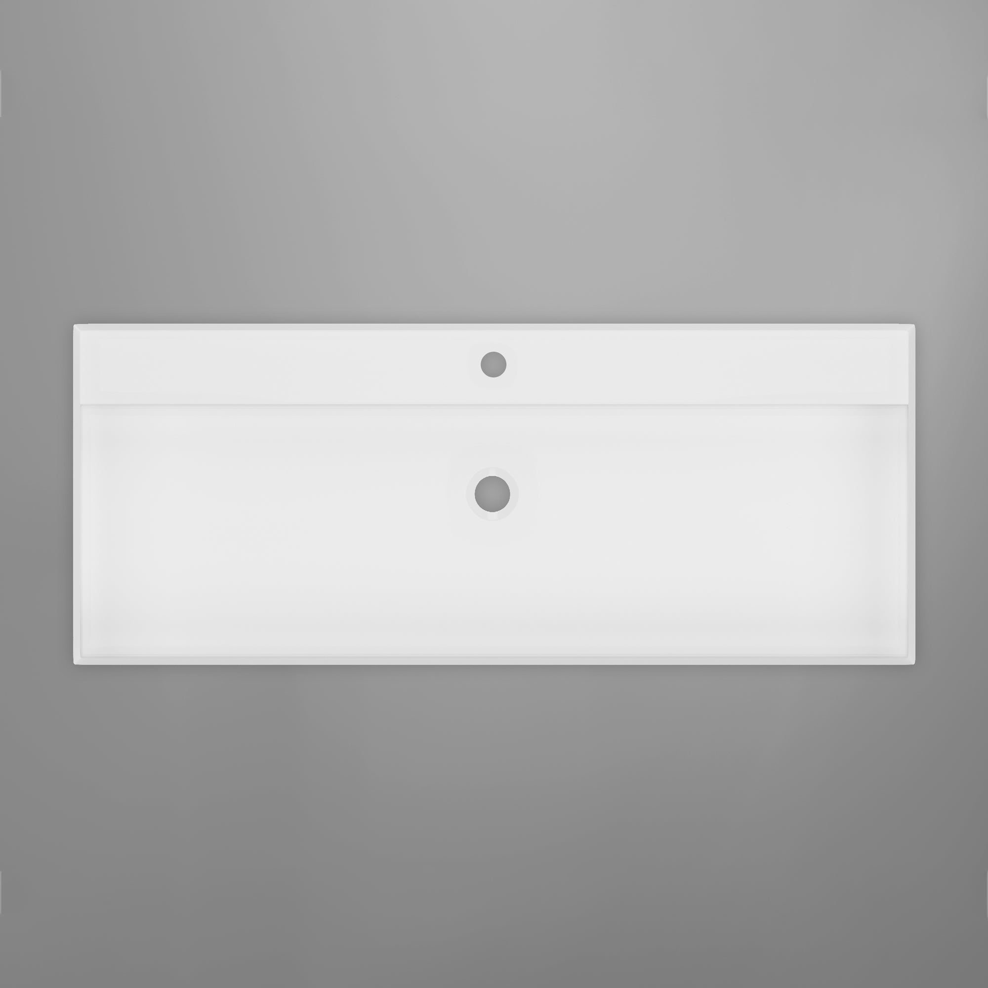 Rectangle Solid Surface Console Bathroom Sink with Drain Hole