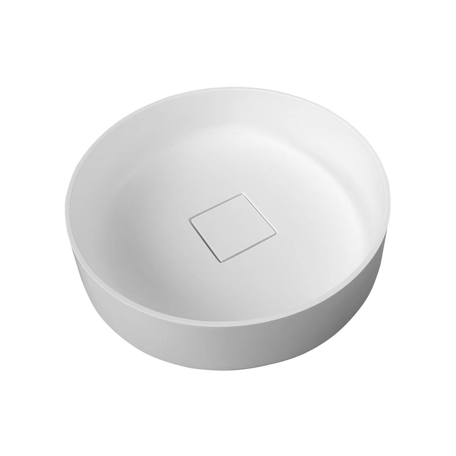 16" x 16" Solid Surface Bathroom Vessel Sink in White