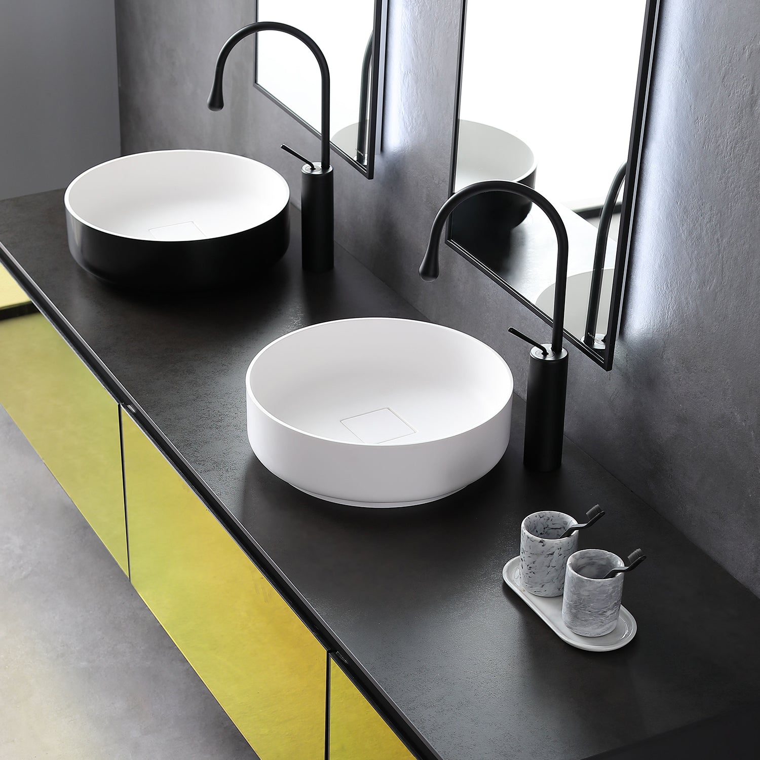 16" x 16" Solid Surface Bathroom Vessel Sink in White
