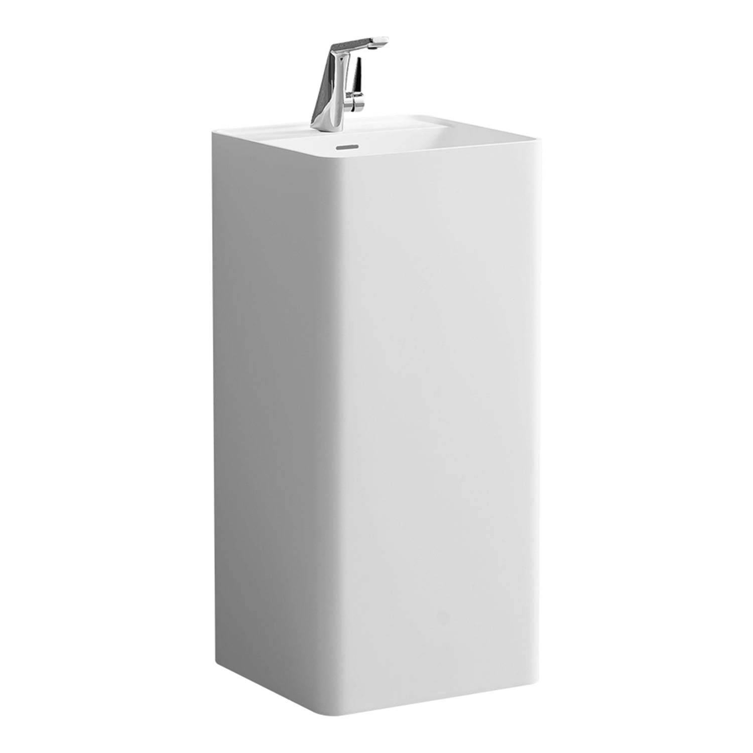 34" Tall Solid Surface Pedestal Freestanding Bathroom Sink