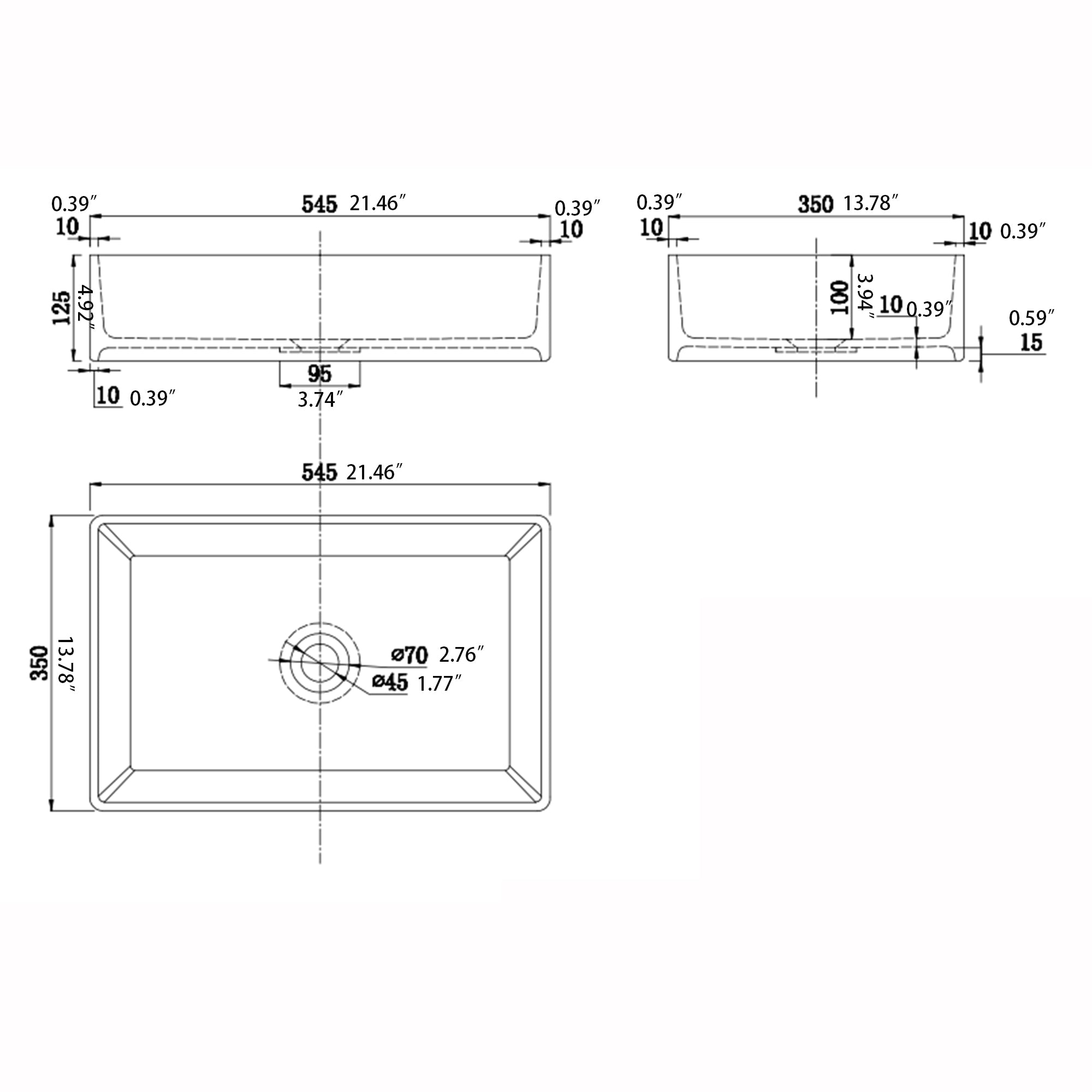 34" Tall Solid Surface Pedestal Freestanding Bathroom Sink