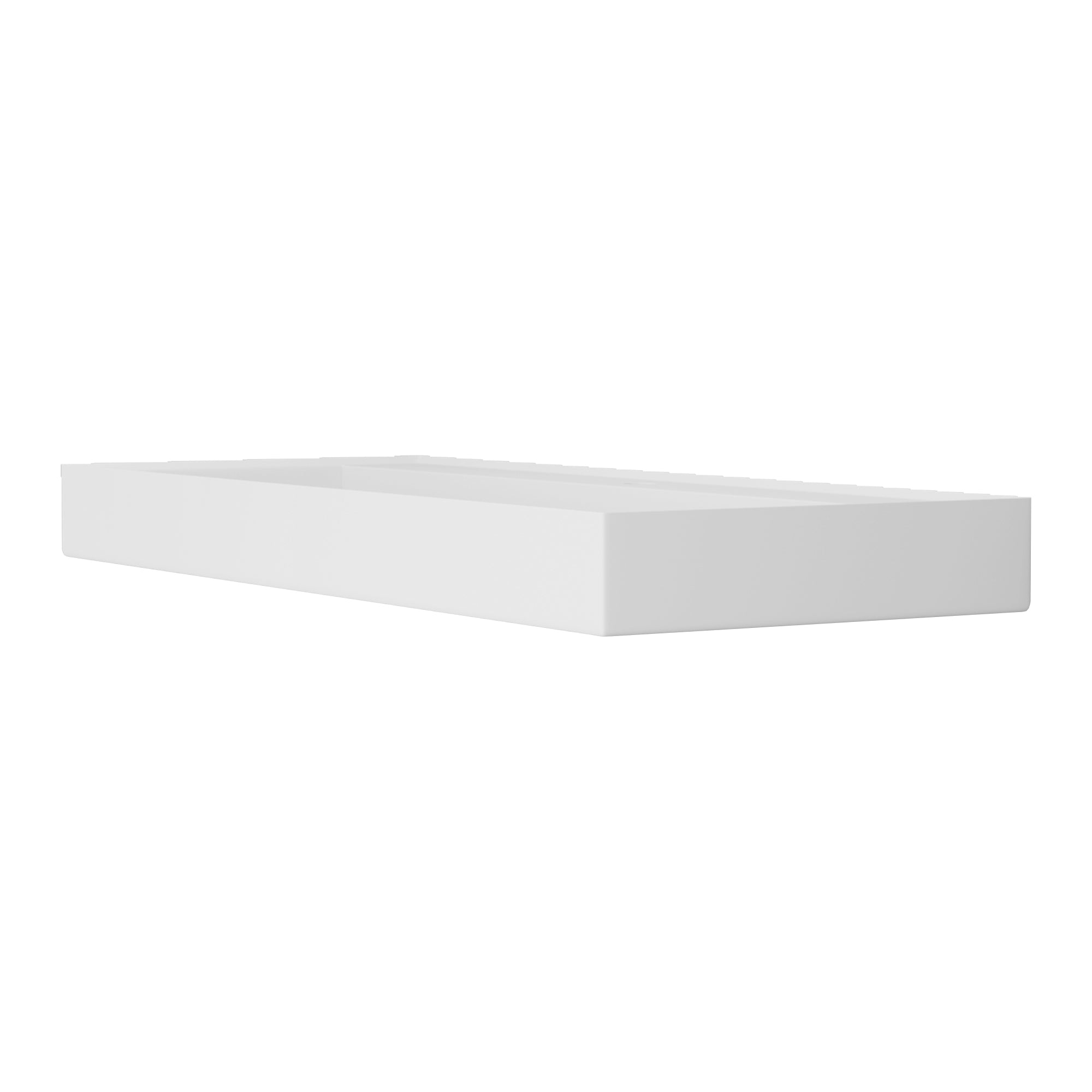 White Solid Surface Rectangular Vessel Bathroom Sink