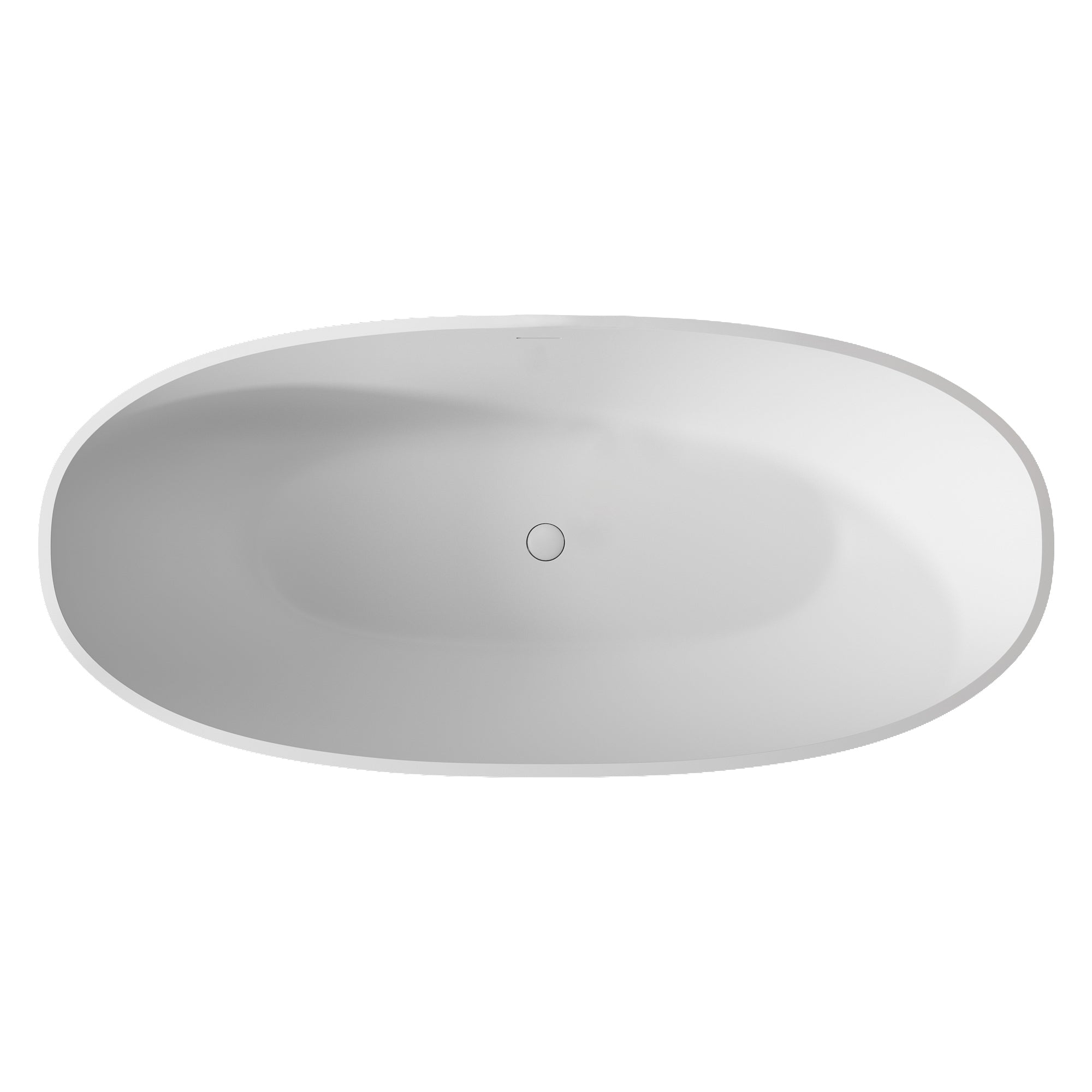Solid Surface Freestanding Flatbottom Non-Whirlpool Bathtub in Matte White