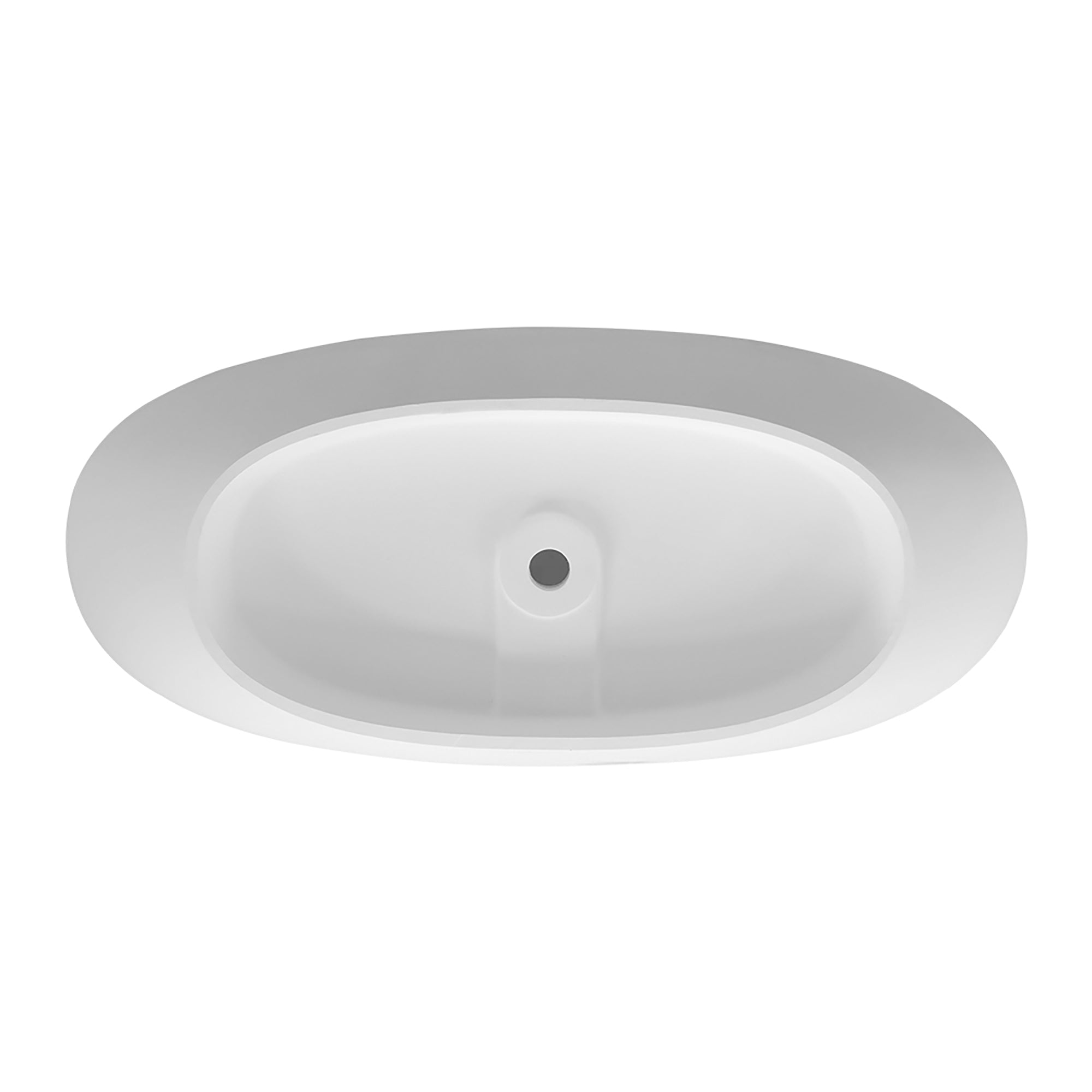 Solid Surface Freestanding Flatbottom Non-Whirlpool Bathtub in Matte White