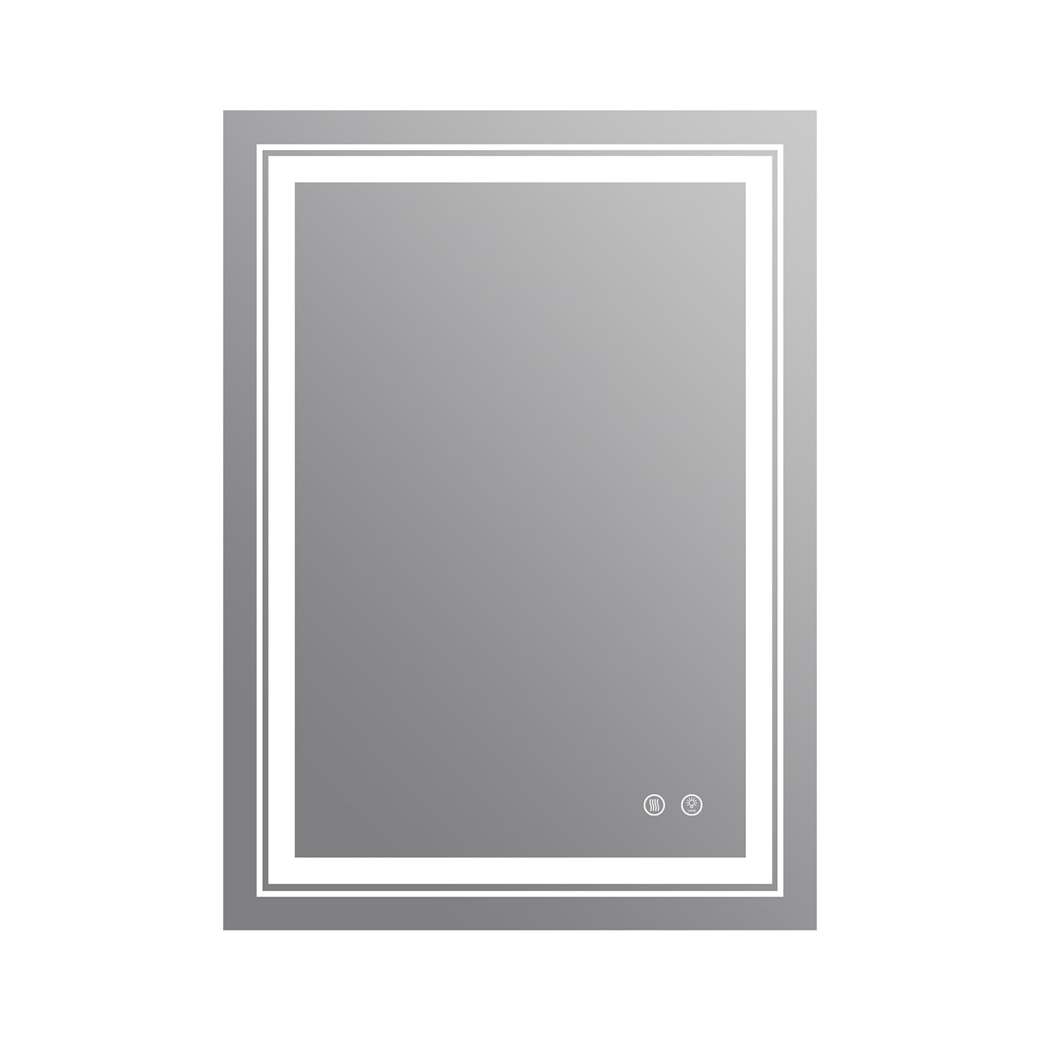 Rectangular Frameless LED Anti-Fog Wall-Mounted Bathroom Vanity Mirror