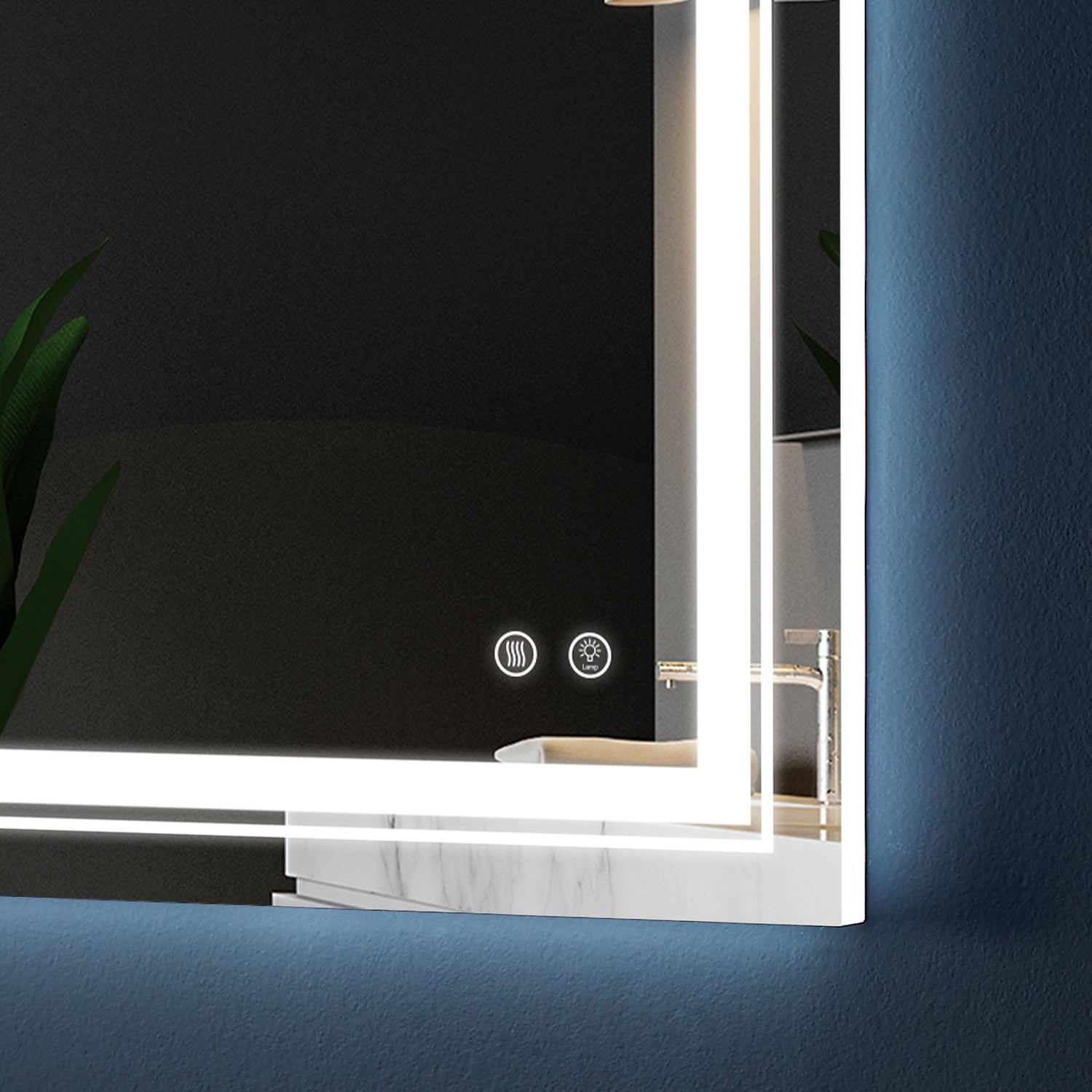 Rectangular Frameless LED Anti-Fog Wall-Mounted Bathroom Vanity Mirror
