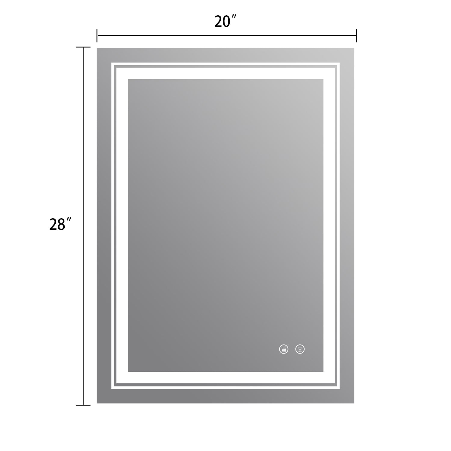 Rectangular Frameless LED Anti-Fog Wall-Mounted Bathroom Vanity Mirror