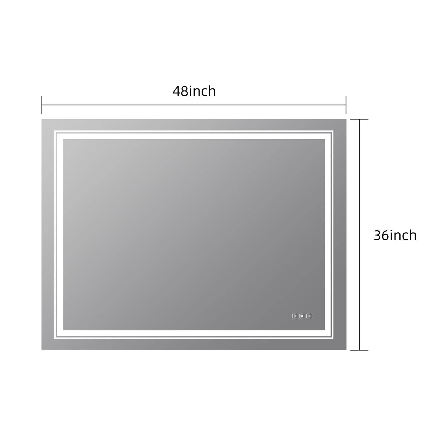 Rectangular Frameless LED Anti-Fog Wall-Mounted Bathroom Vanity Mirror