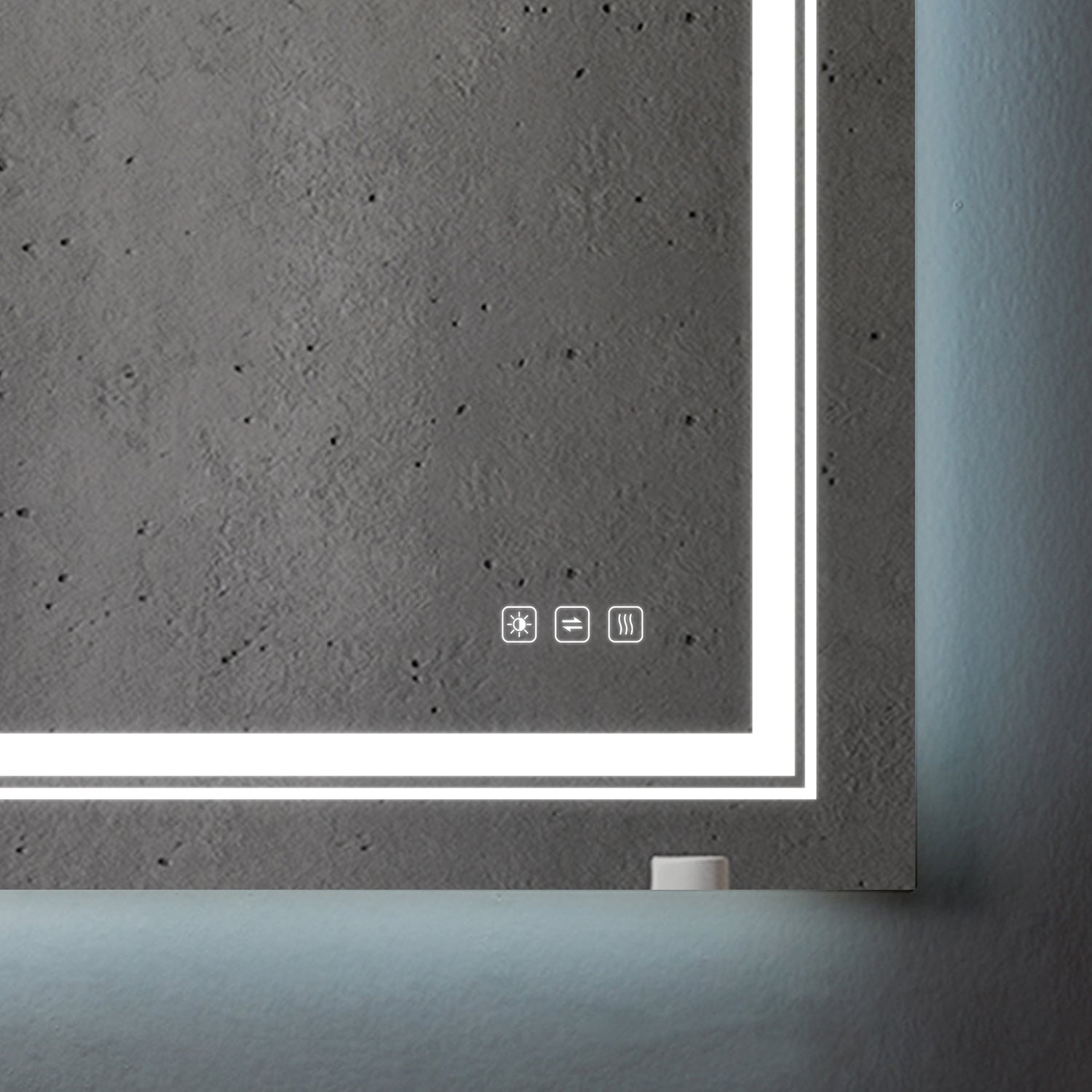 Rectangular Frameless LED Anti-Fog Wall-Mounted Bathroom Vanity Mirror
