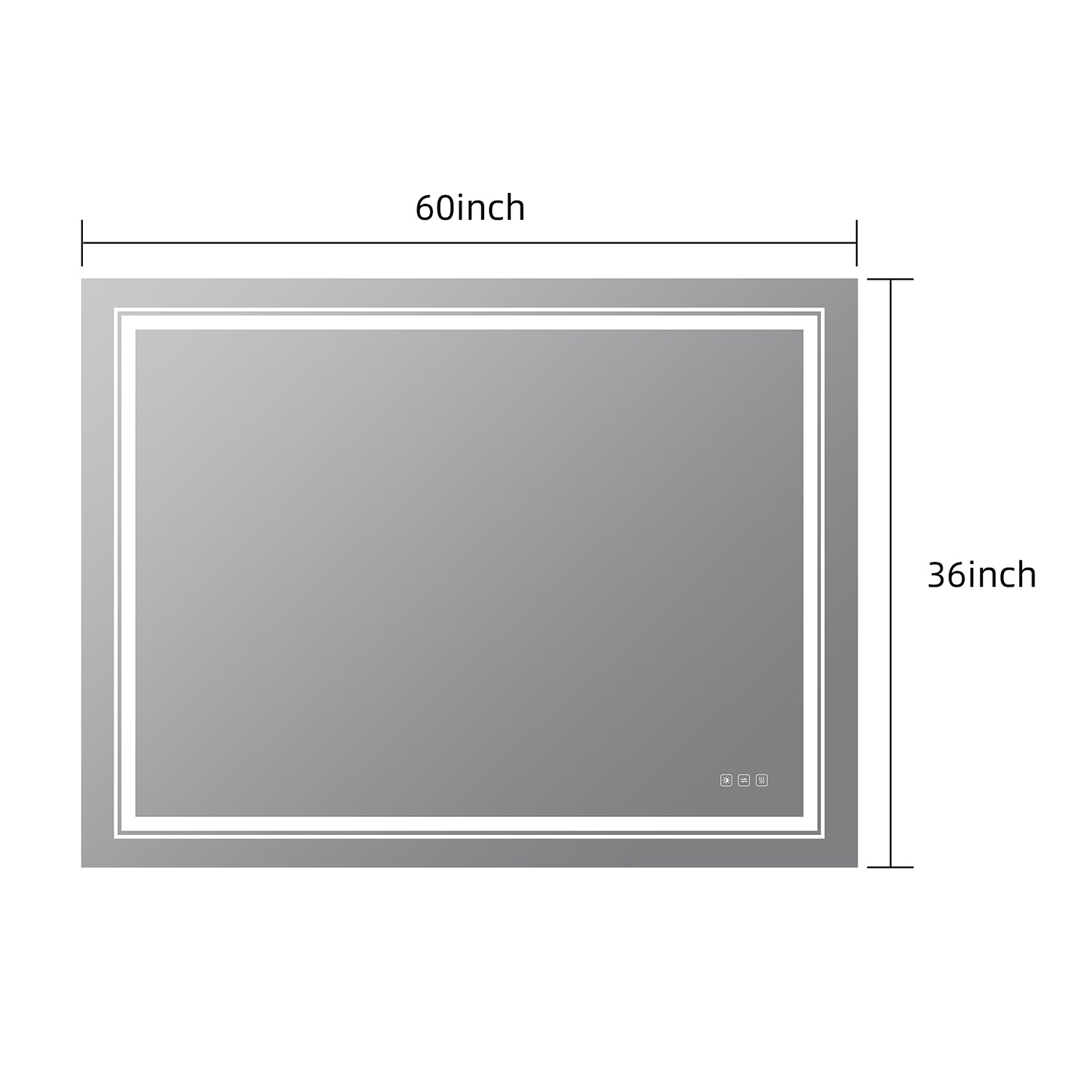 Rectangular Frameless LED Anti-Fog Wall-Mounted Bathroom Vanity Mirror