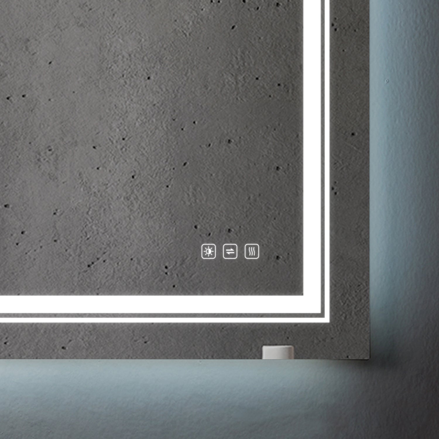 Rectangular Frameless LED Anti-Fog Wall-Mounted Bathroom Vanity Mirror