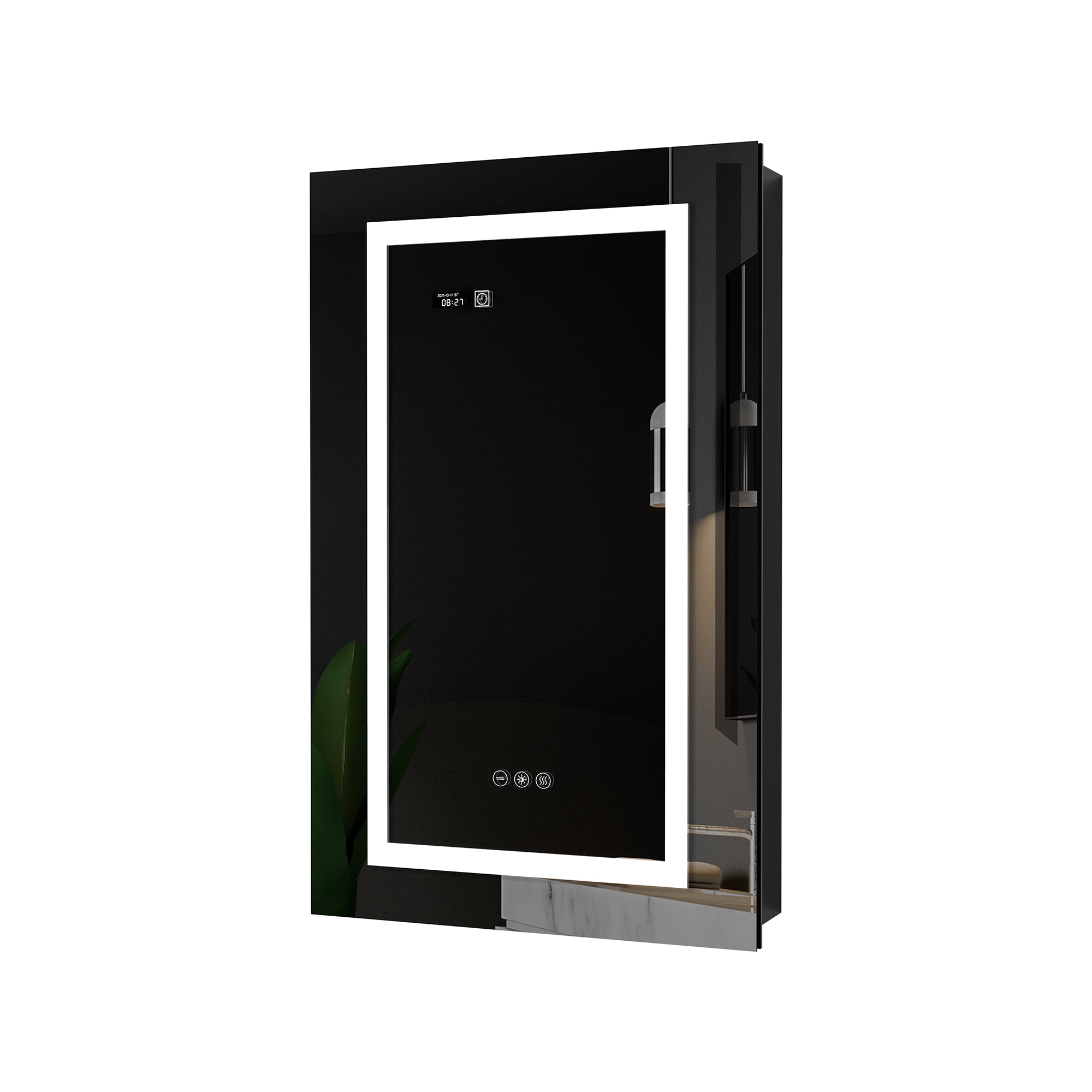 Rectangular Silver Aluminum Surface Mount Medicine Cabinet with Mirror