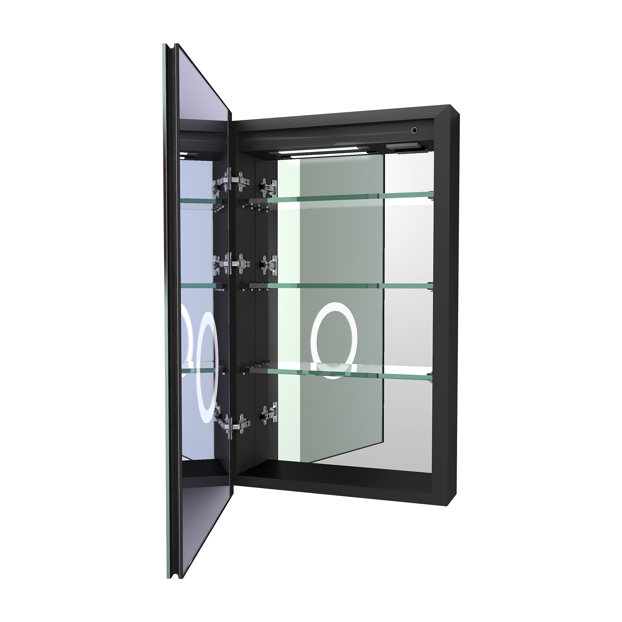 Rectangular Silver Aluminum Surface Mount Medicine Cabinet with Mirror