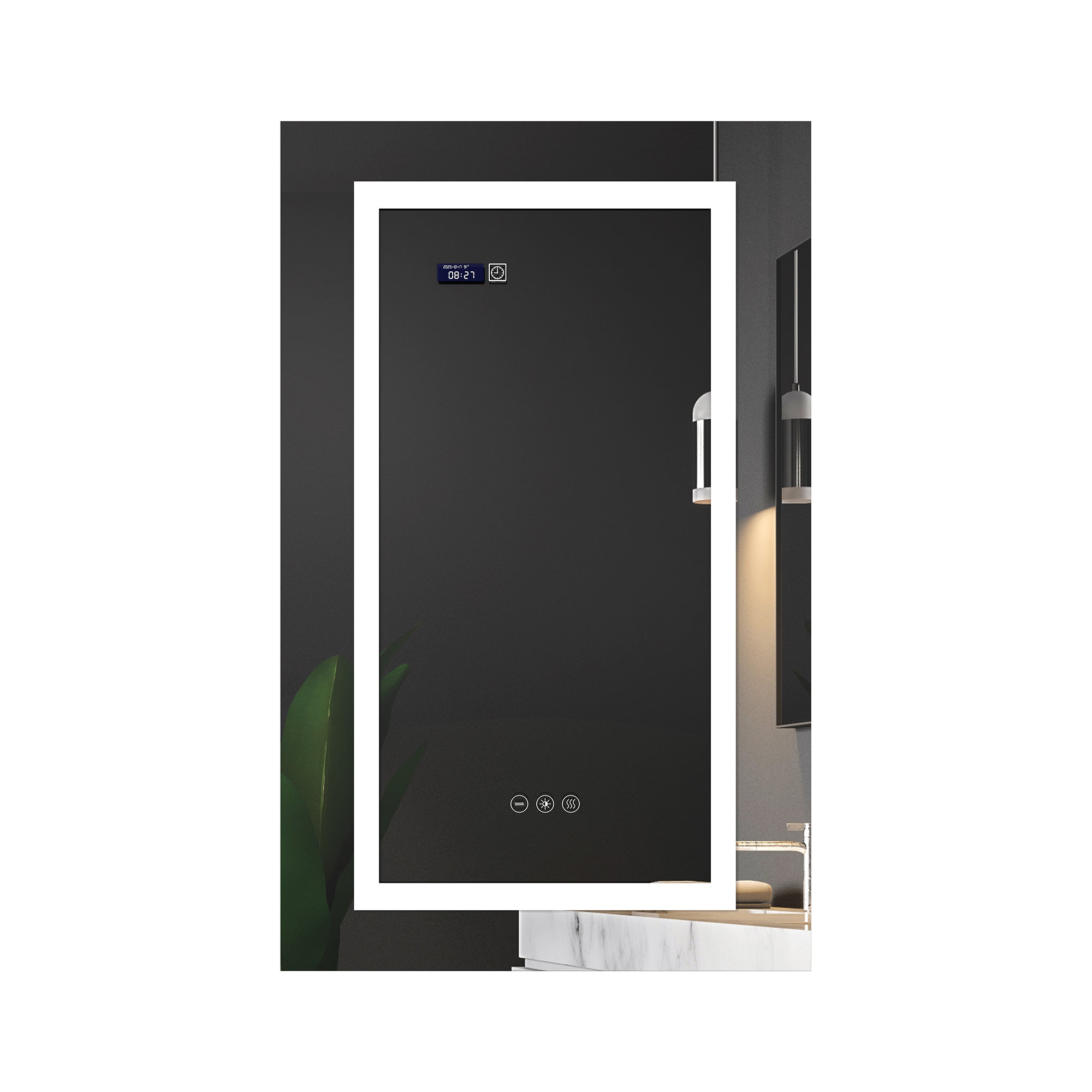 Rectangular Silver Aluminum Surface Mount Medicine Cabinet with Mirror