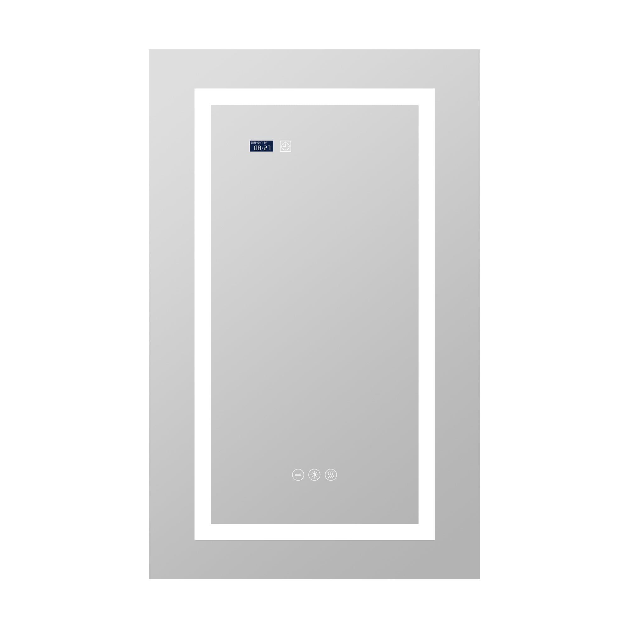 Rectangular Silver Aluminum Surface Mount Medicine Cabinet with Mirror