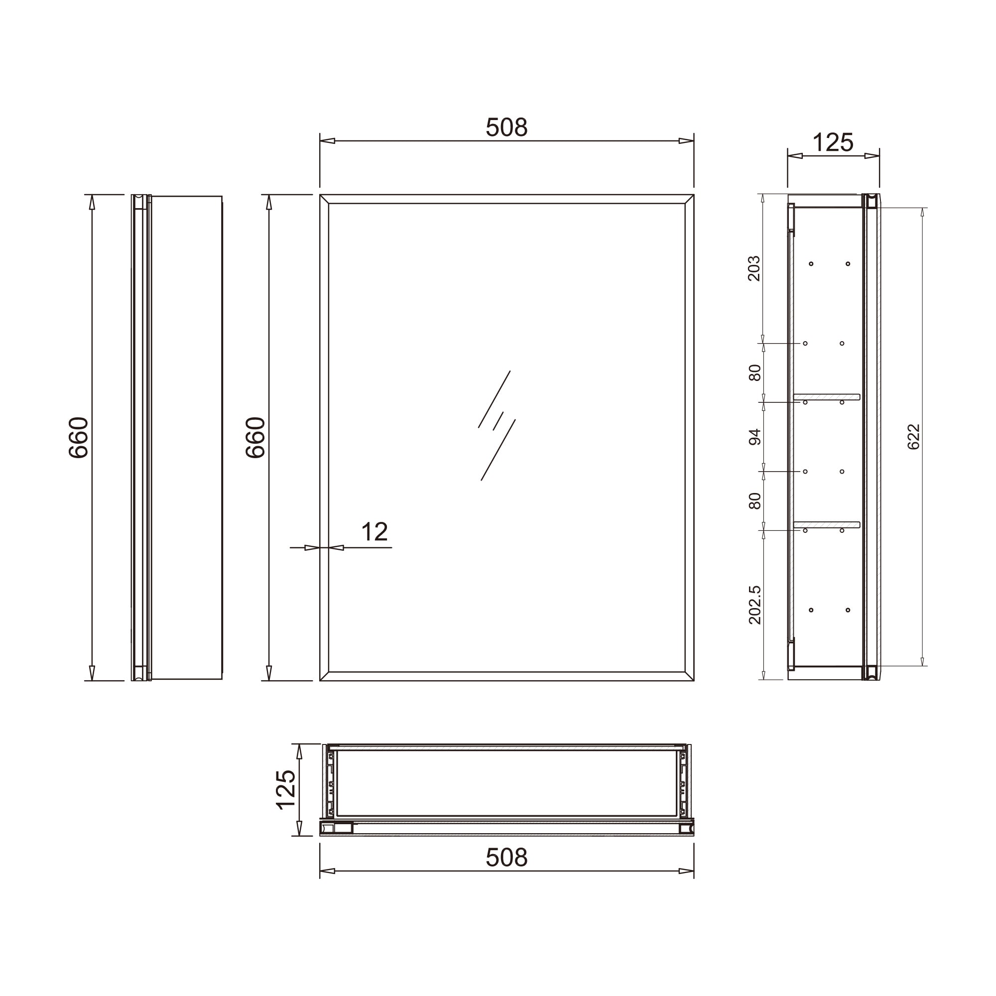 20" x 26" Aluminum Recessed/Surface Mount Medicine Cabinet with Mirror