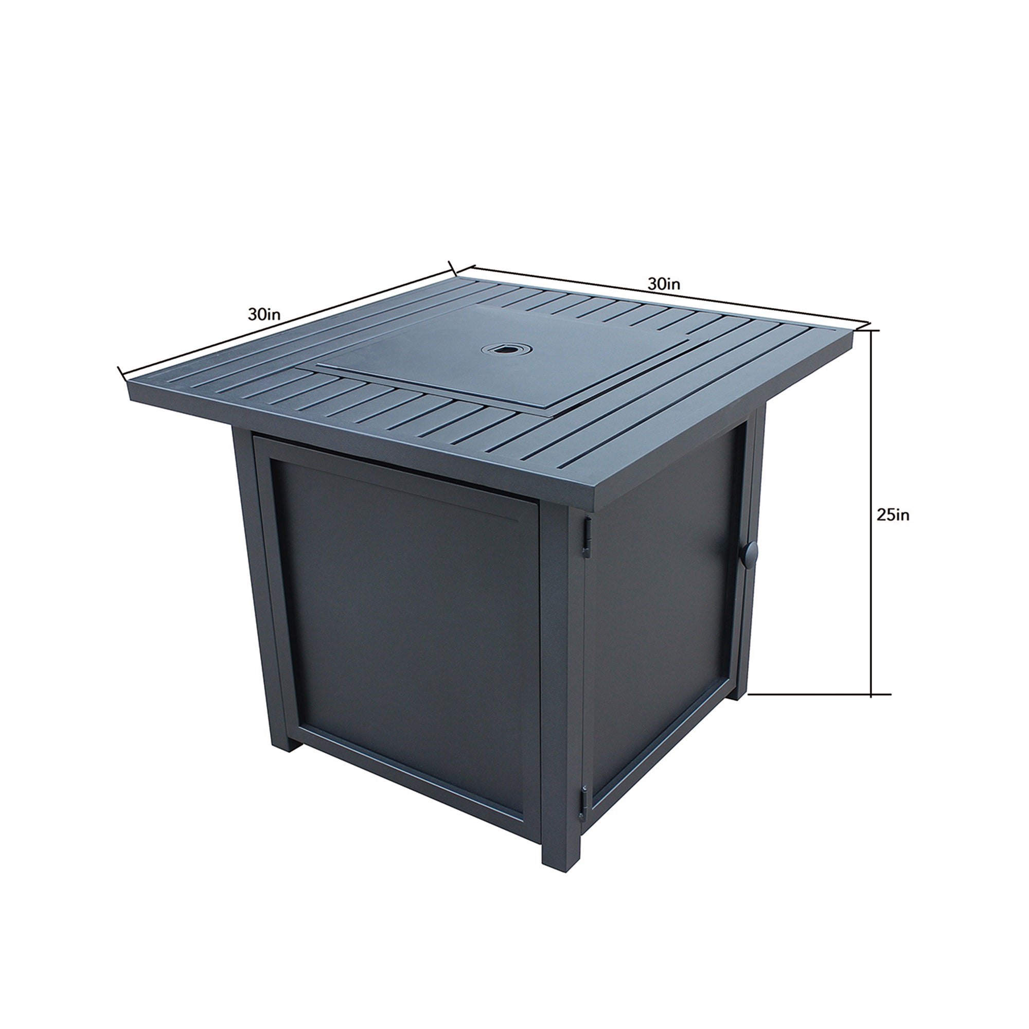 Square Steel Outdoor Fire Pit Table with Lid