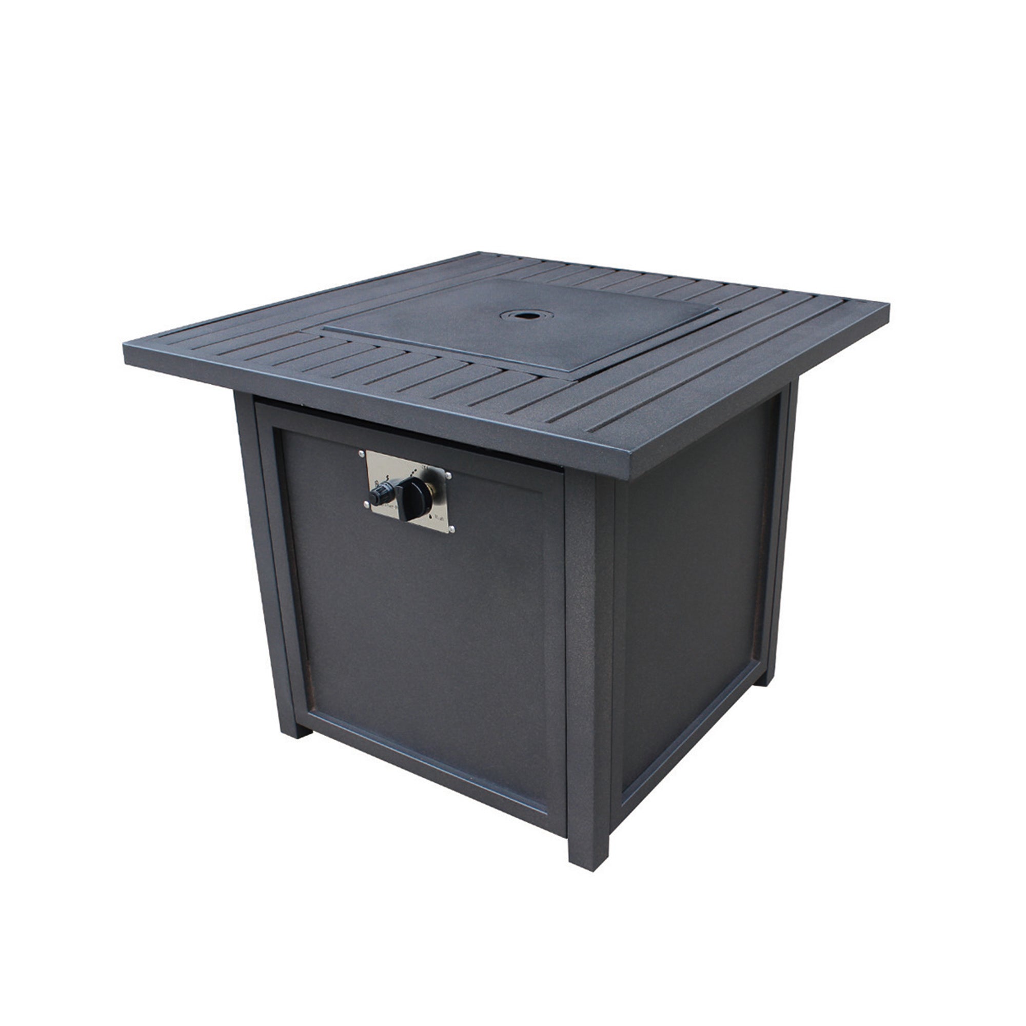 Square Steel Outdoor Fire Pit Table with Lid