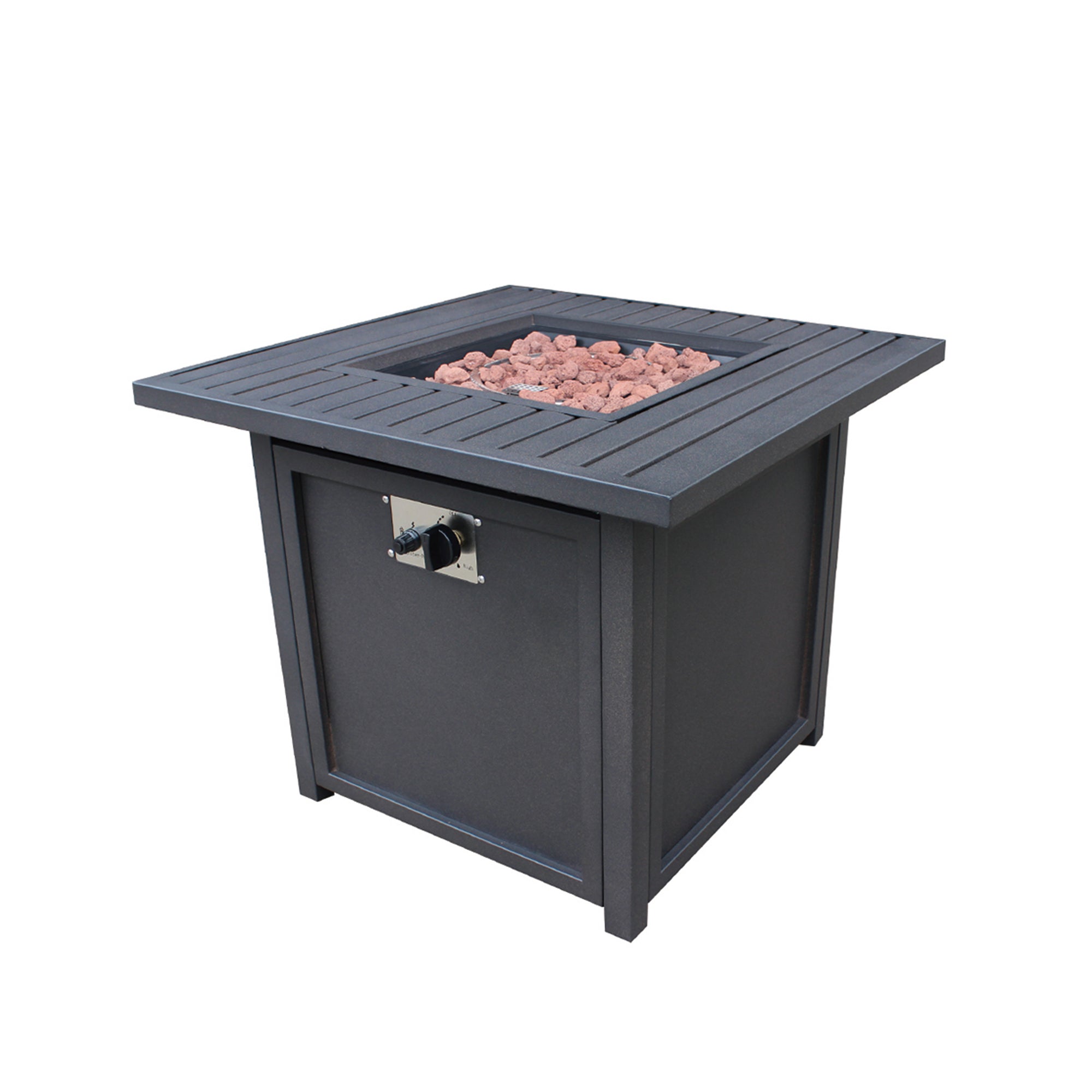 Square Steel Outdoor Fire Pit Table with Lid