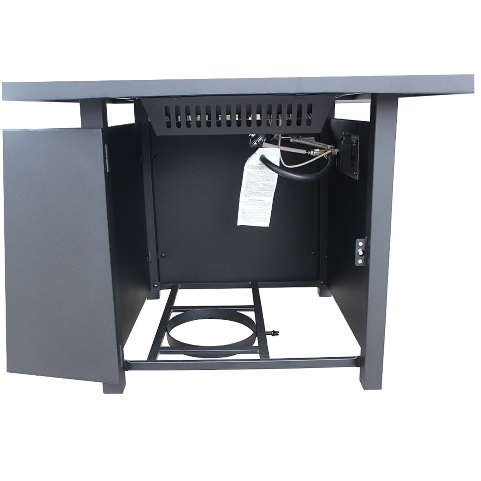 Square Steel Outdoor Fire Pit Table with Lid