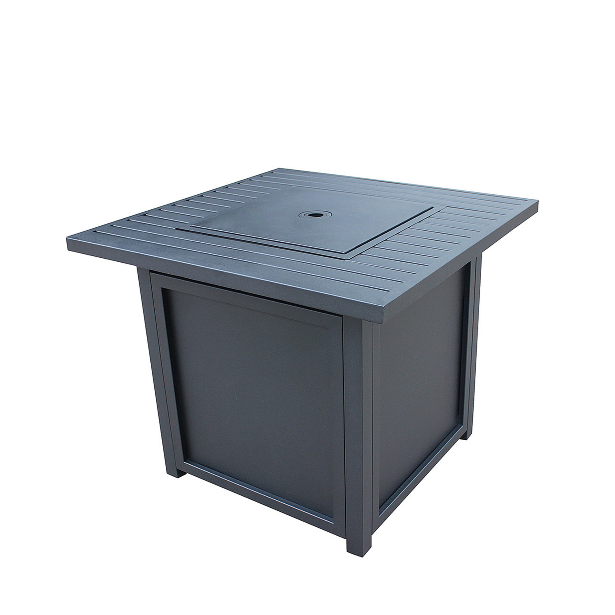 Square Steel Outdoor Fire Pit Table with Lid