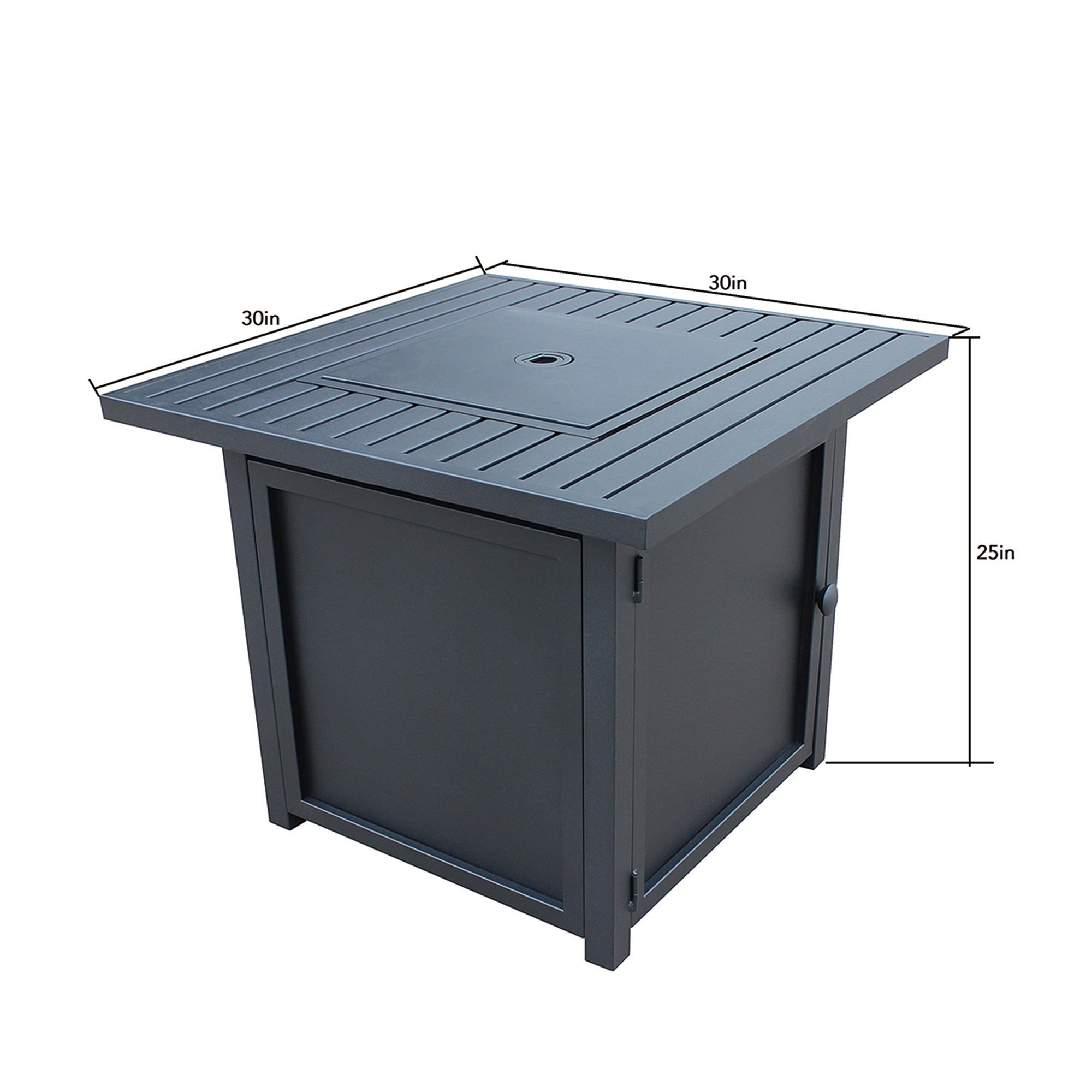 Square Steel Outdoor Fire Pit Table with Lid