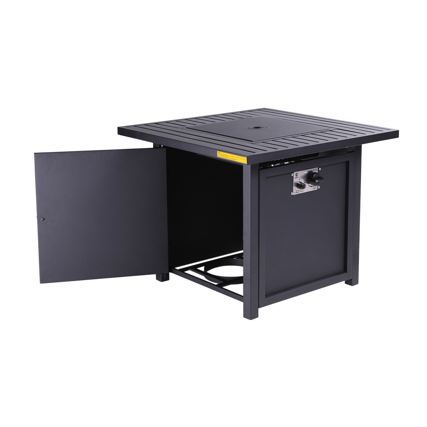 Square Steel Outdoor Fire Pit Table with Lid