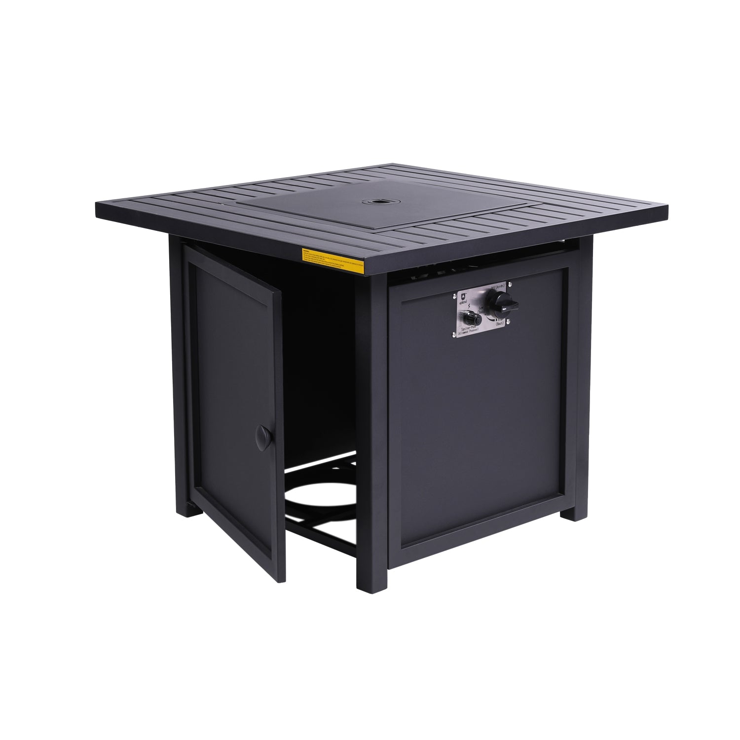 Square Steel Outdoor Fire Pit Table with Lid